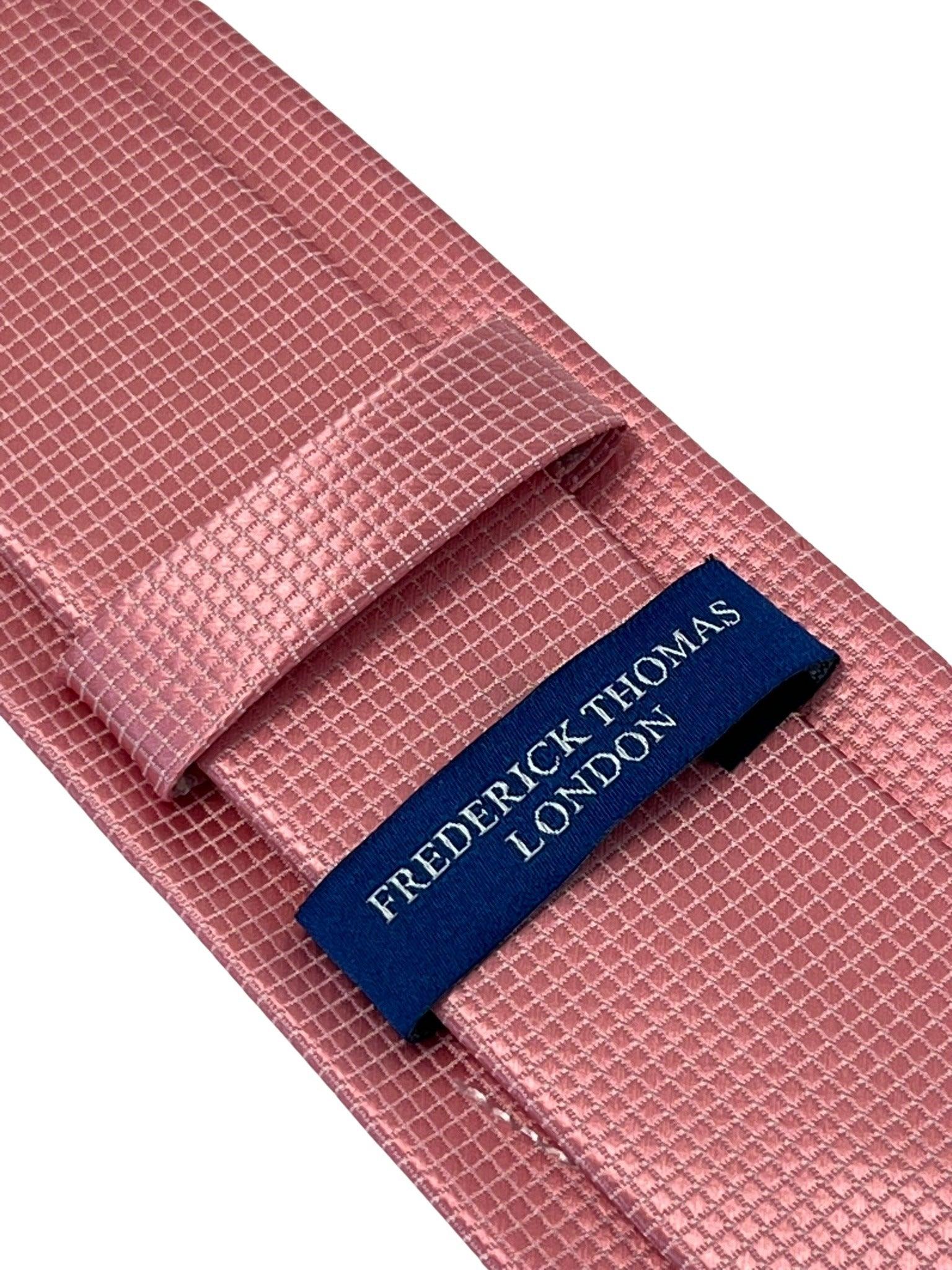 baby light pink tie with subtle squared pattern - Image 4