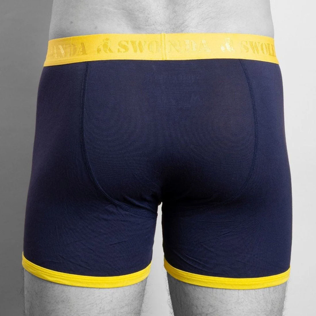 Bamboo Boxers - Navy / Yellow Band - Image 3