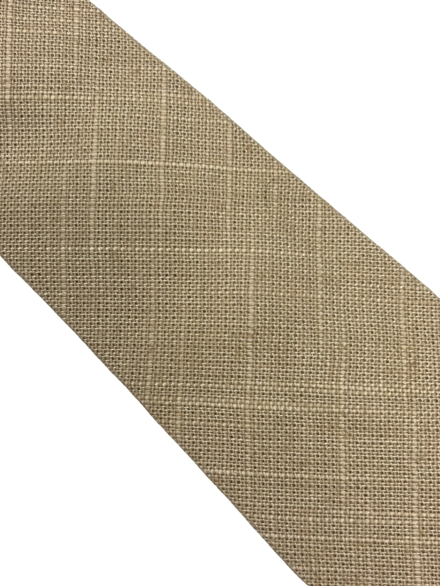 beige cream plain textured linen tie - Image 3