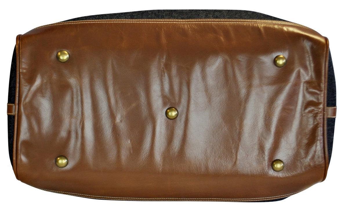 Charcoal grey tweed weekend bag - Image 3