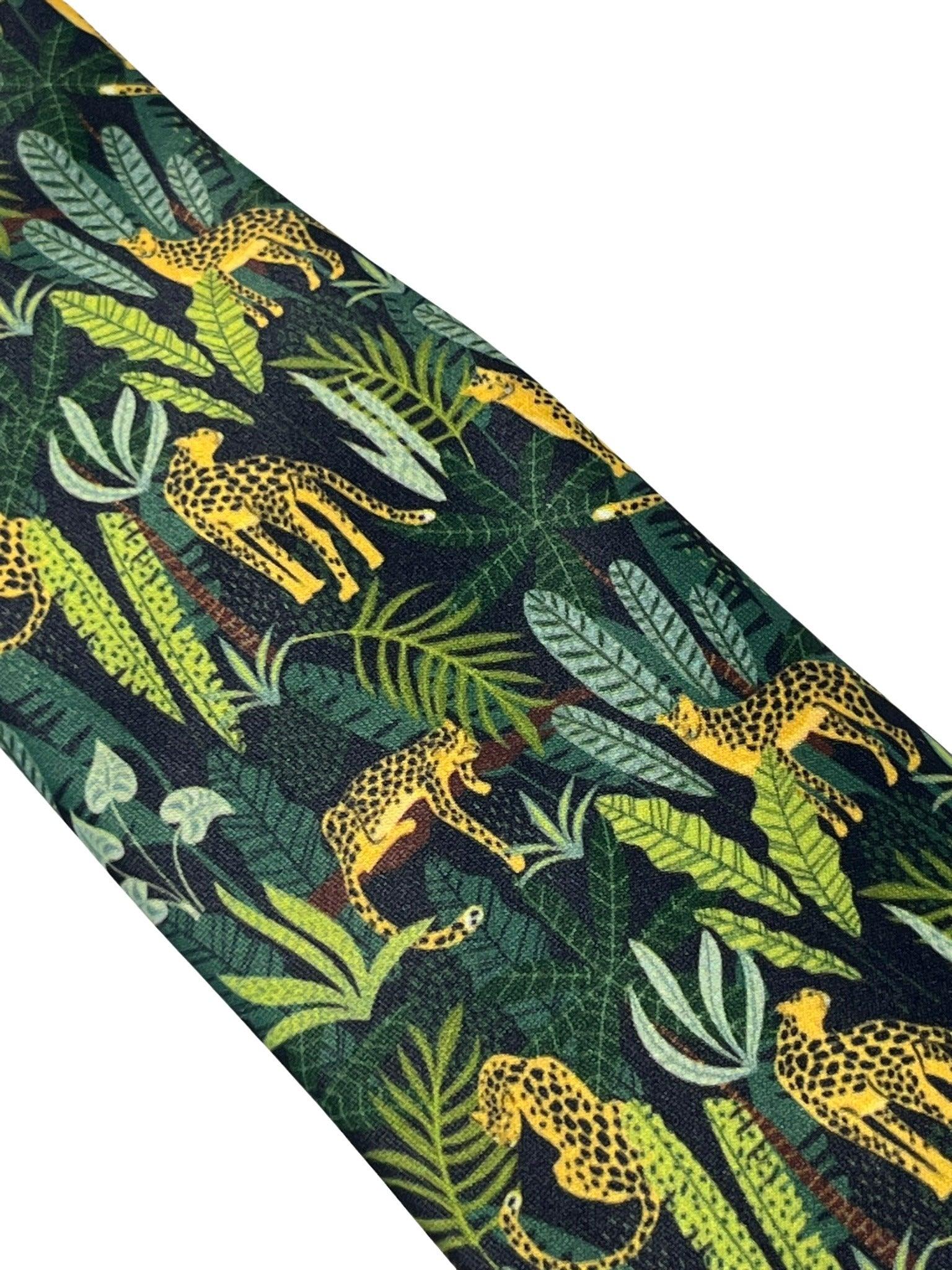 black and green jungle cheetah exotic tie - Image 3