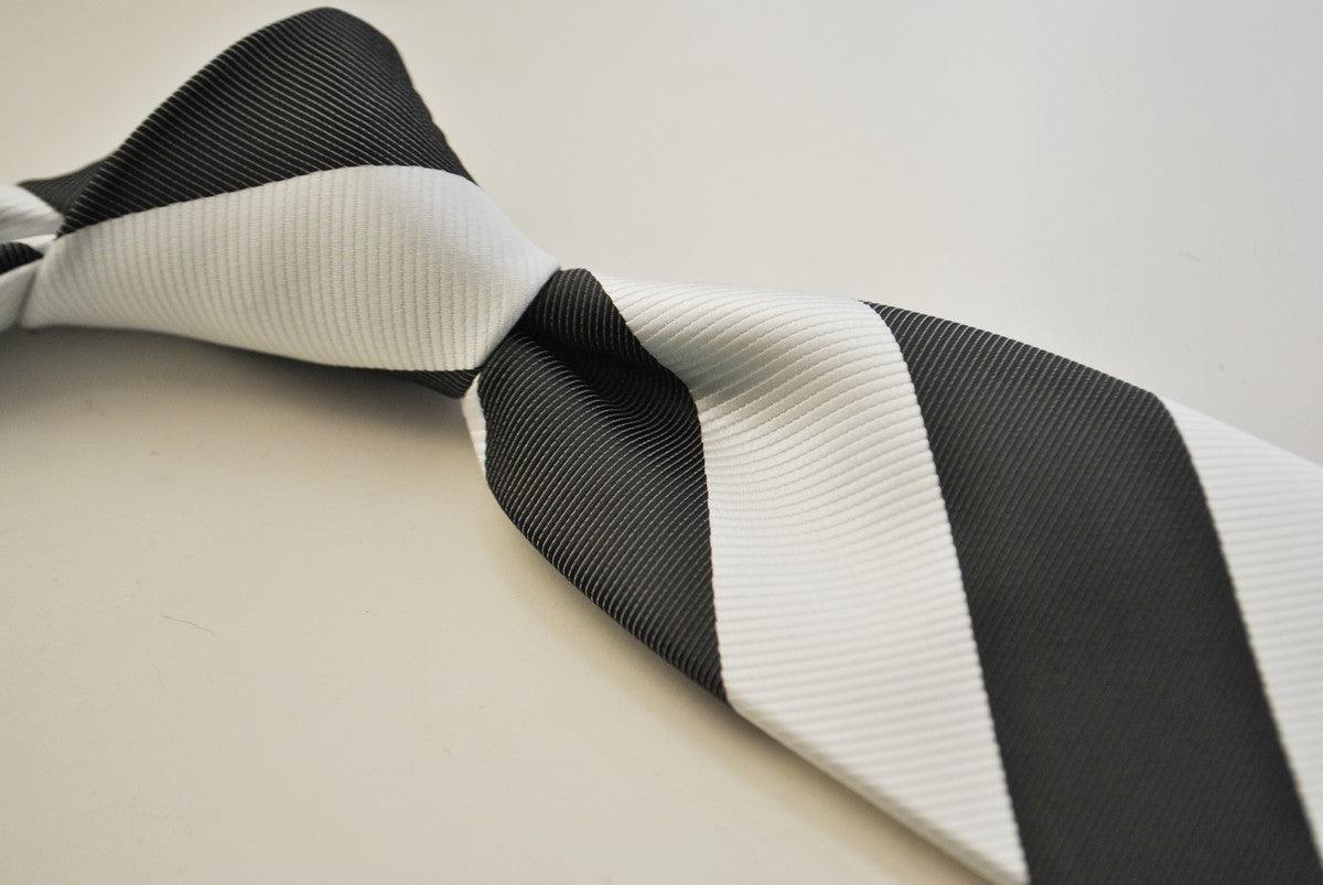 black and white barber striped tie - Image 4