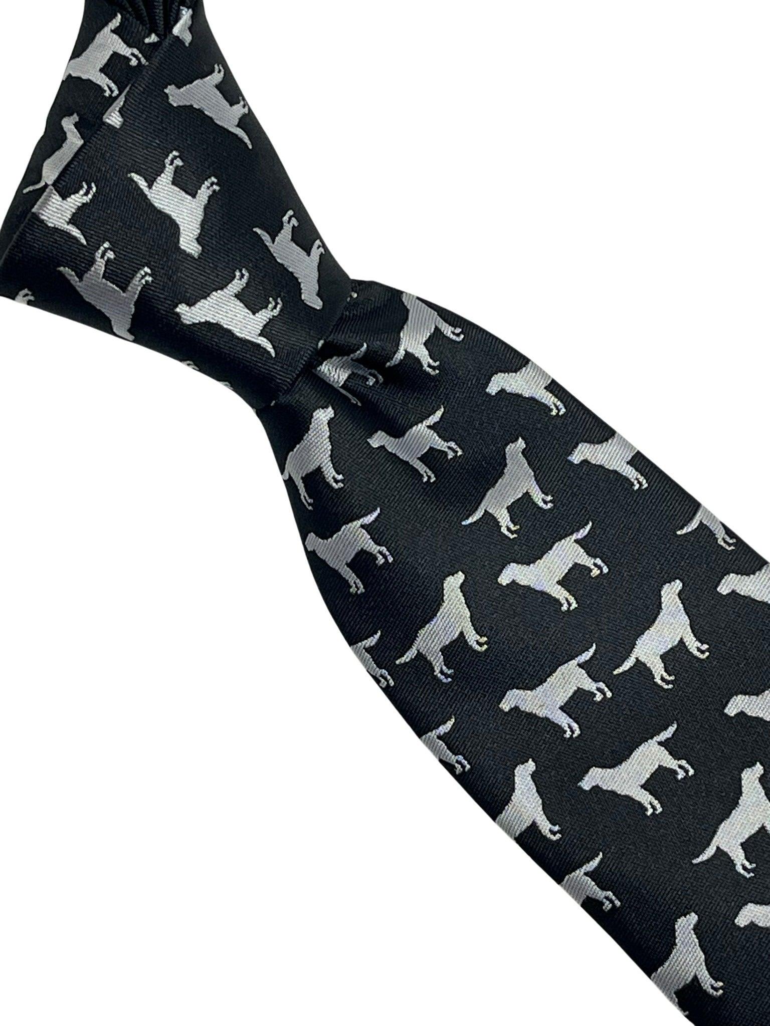 Black tie with labrador golden retriever dog silhouette - Image 3