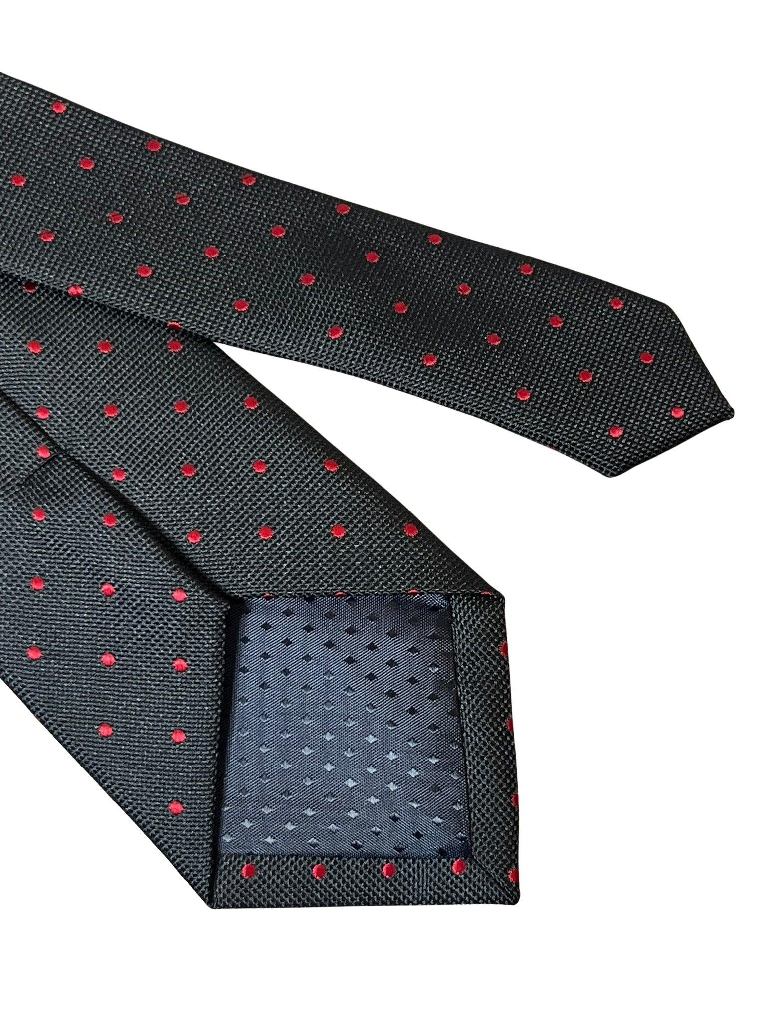 black tie with red pin spot design - Image 5