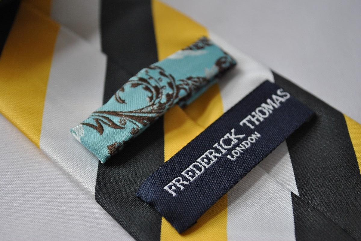 black, yellow and grey striped tie - Image 3