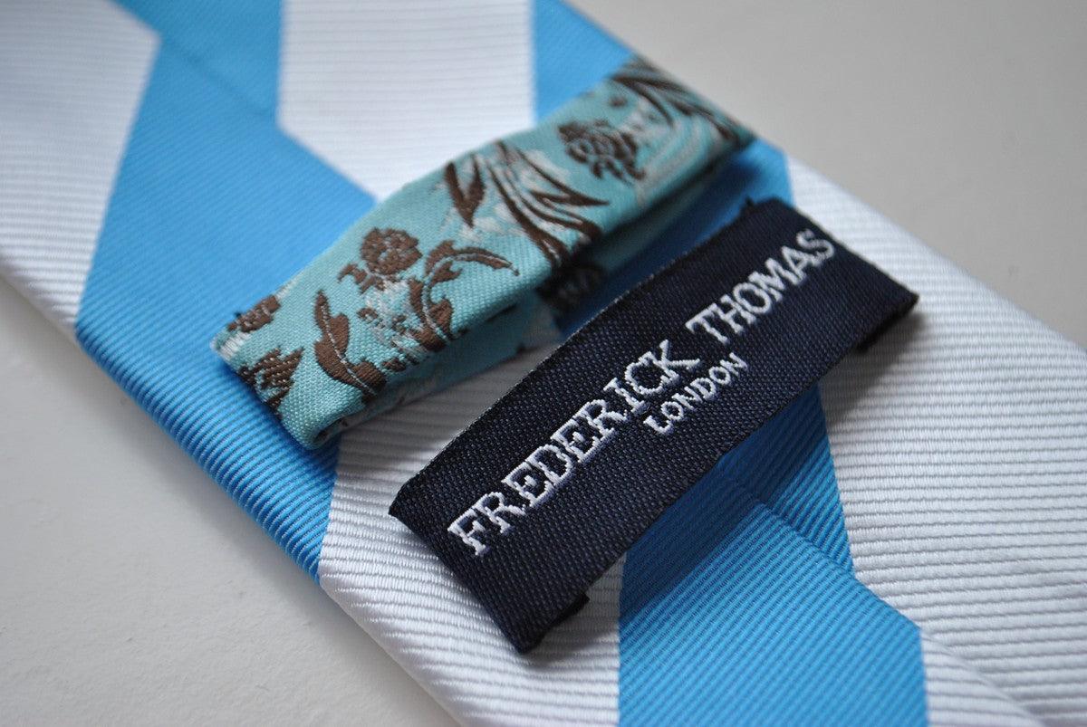 blue and white barber striped tie - Image 3
