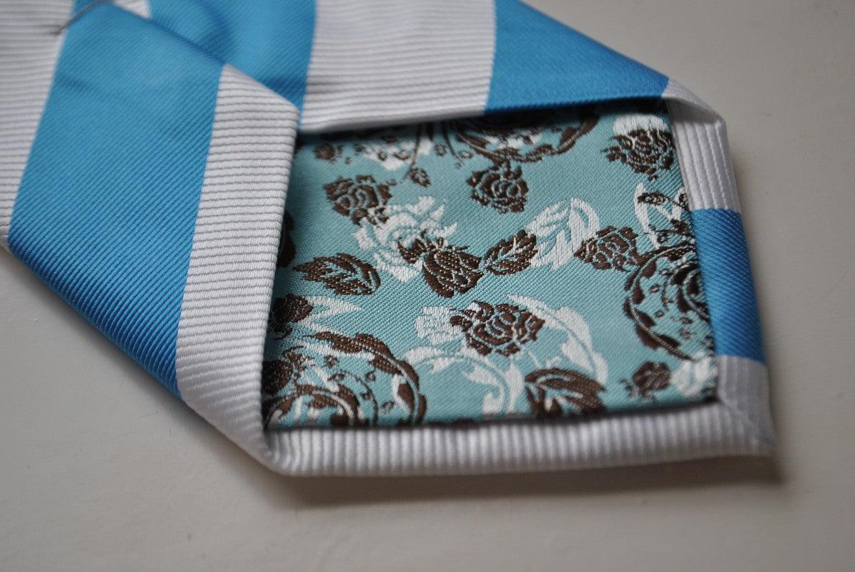 blue and white barber striped tie - Image 4