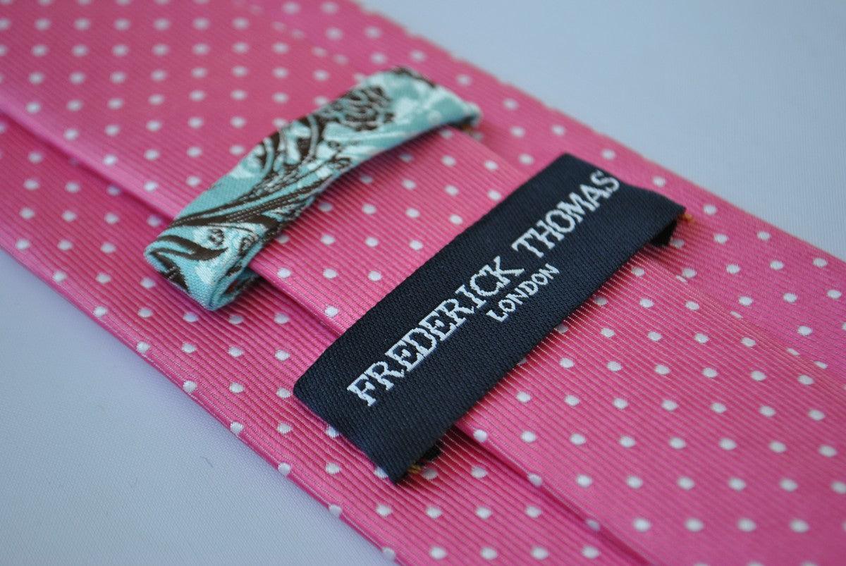 bright pink with white pin spot tie - Image 3