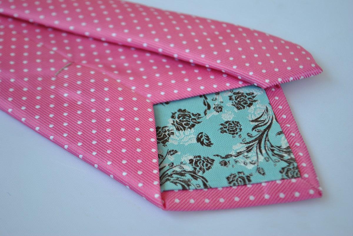 bright pink with white pin spot tie - Image 4