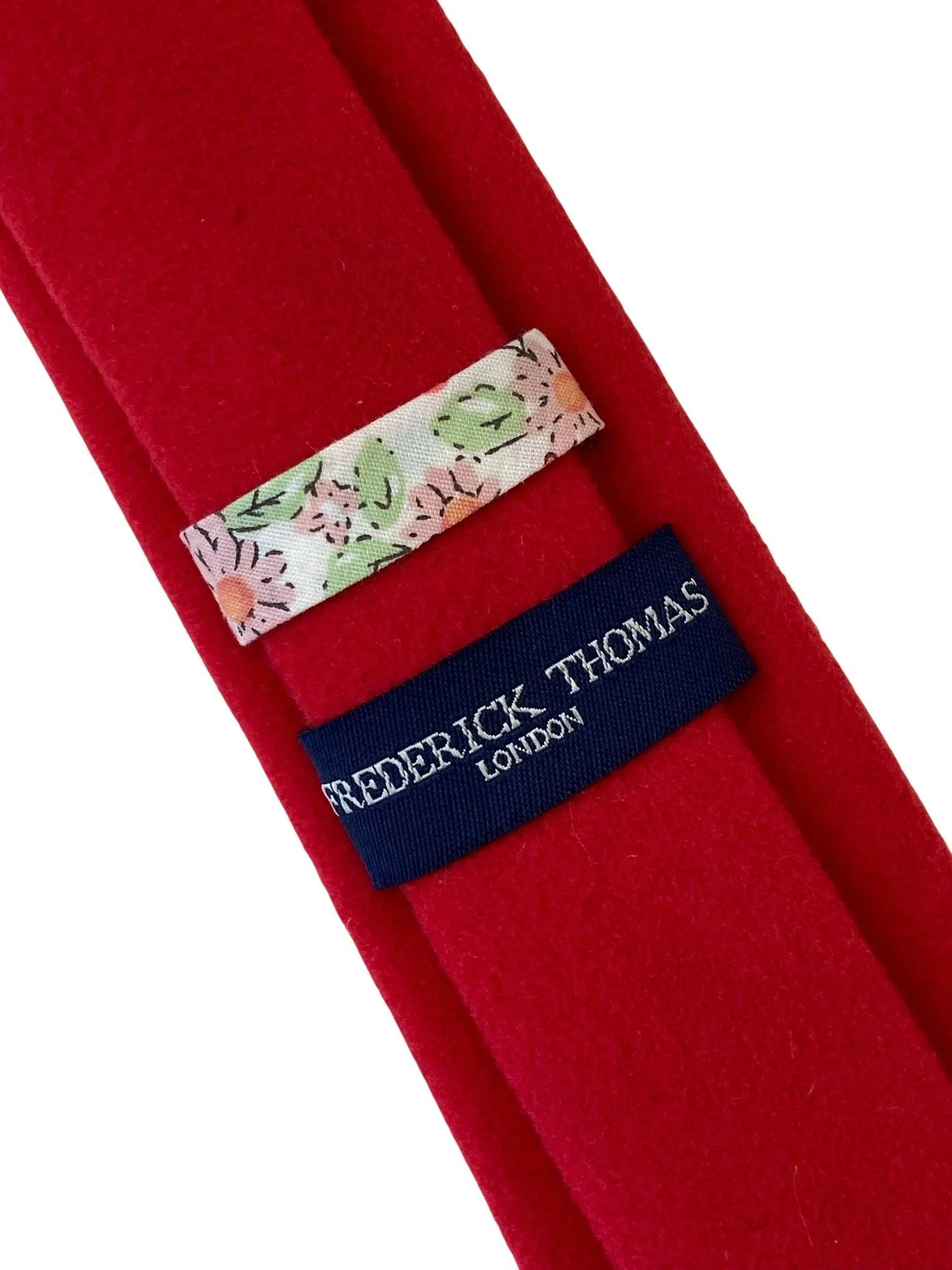 bright red wool mens classic width tie - Image 3
