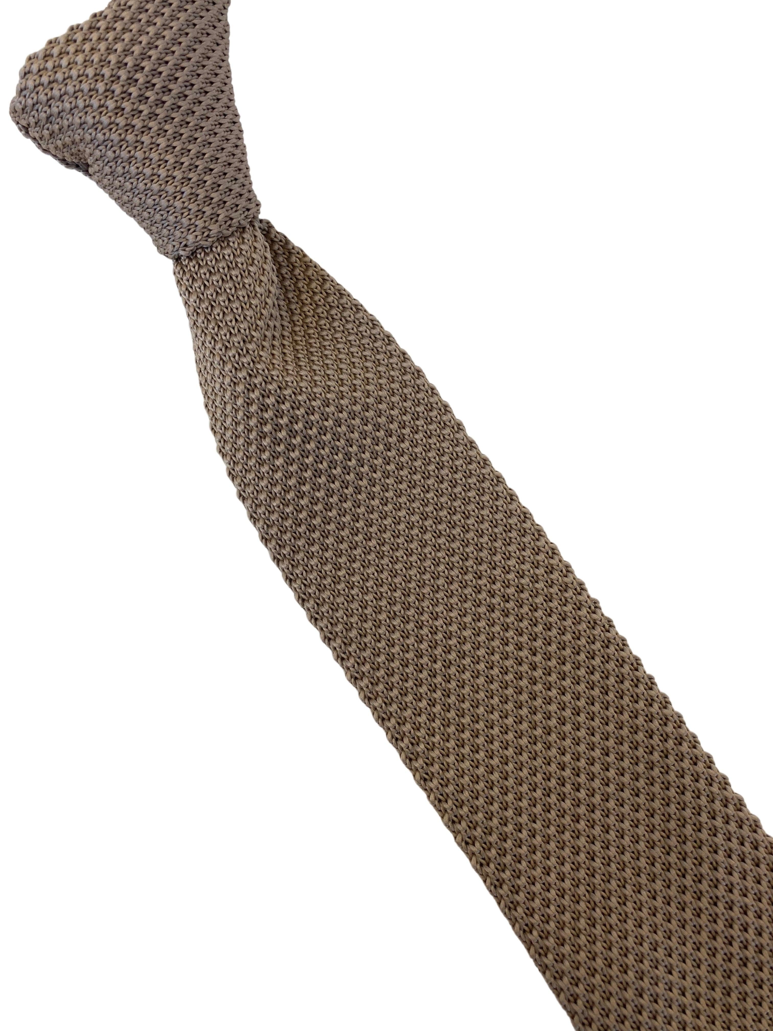 bronze brown mens knitted tie - Image 4
