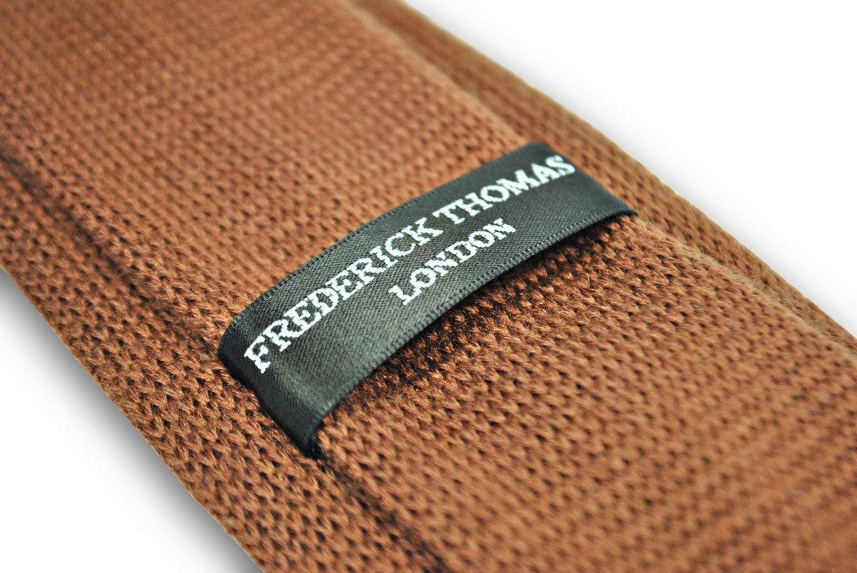 brown cable knit skinny tie - Image 4