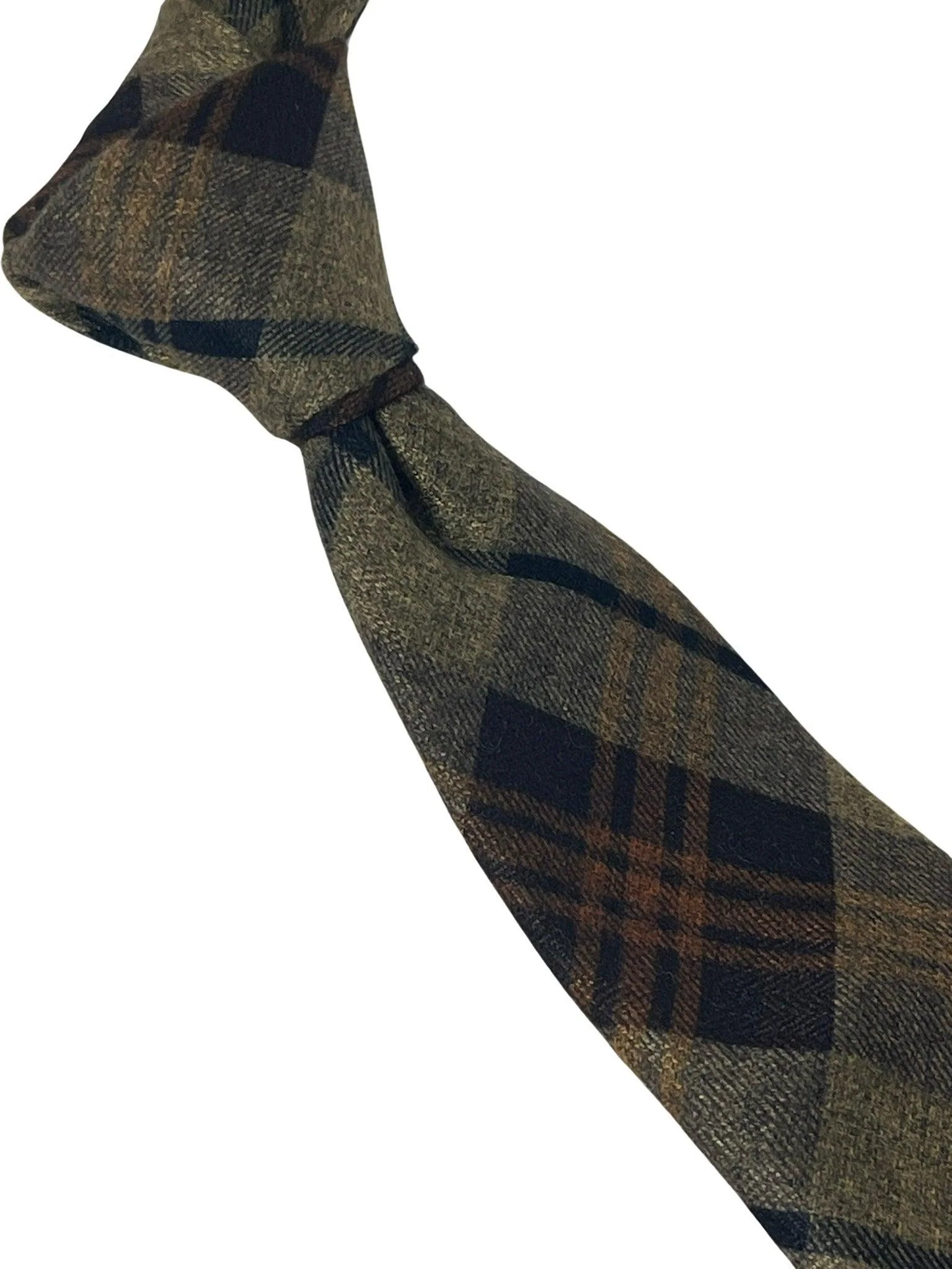 brown check tweed slim wool tie - Image 5