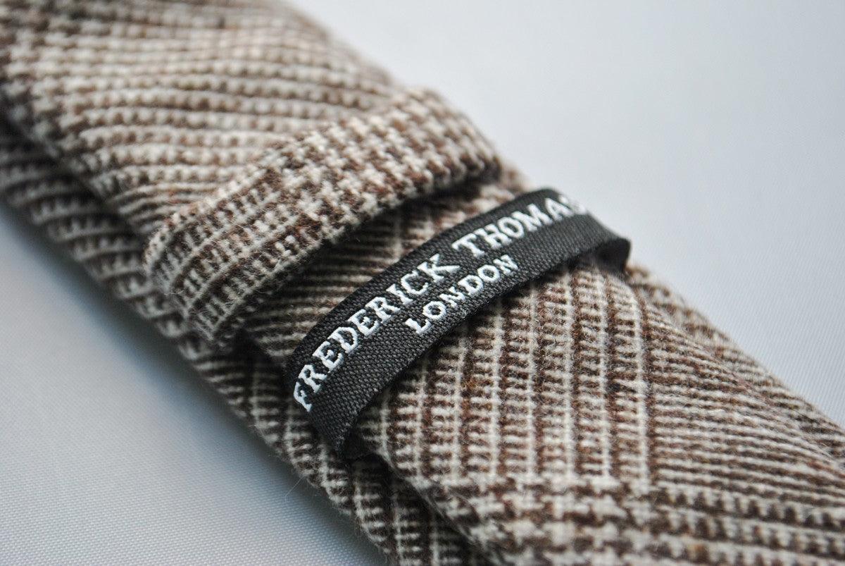 brown tweed wool skinny tie - Image 2