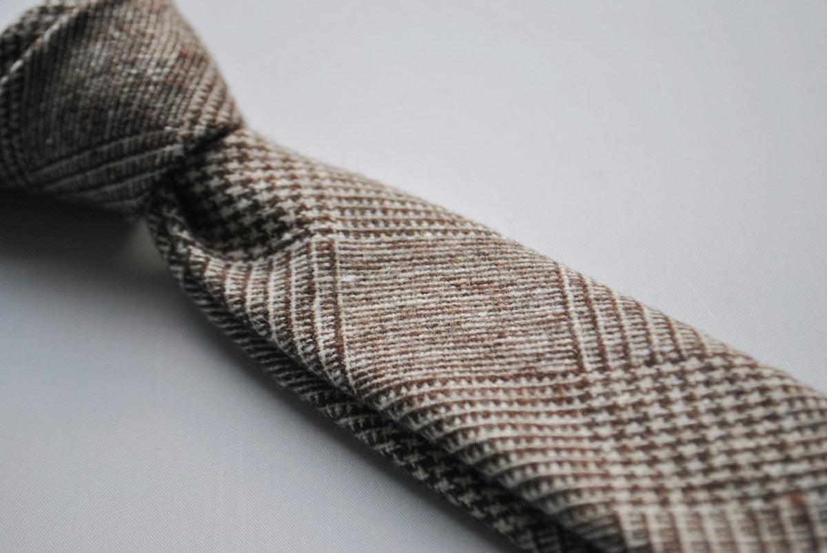 brown tweed wool skinny tie - Image 3