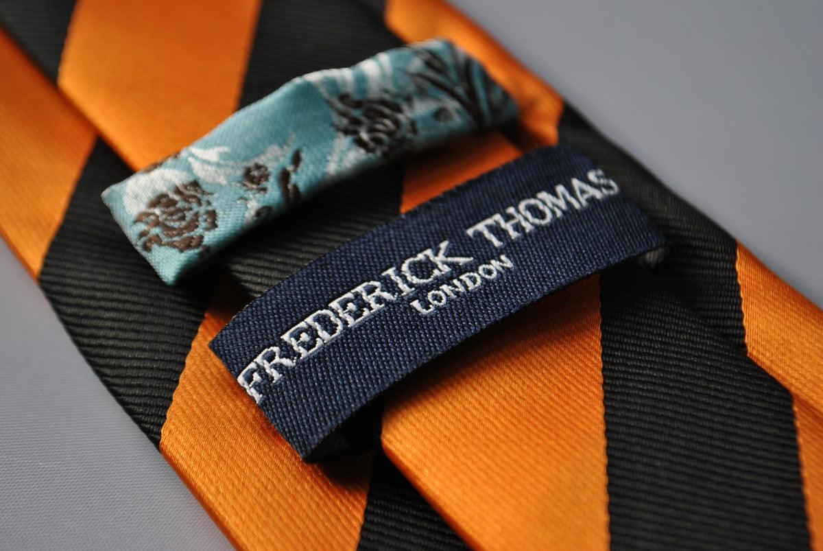 burnt orange and black barber striped tie - Image 2