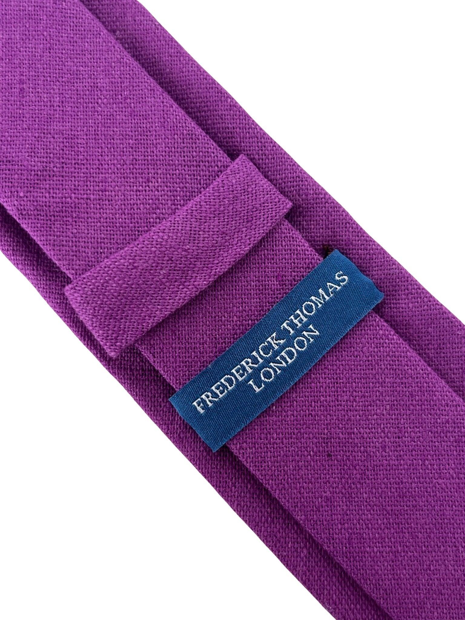 cadbury plum magenta indigo purple cotton tie - Image 3