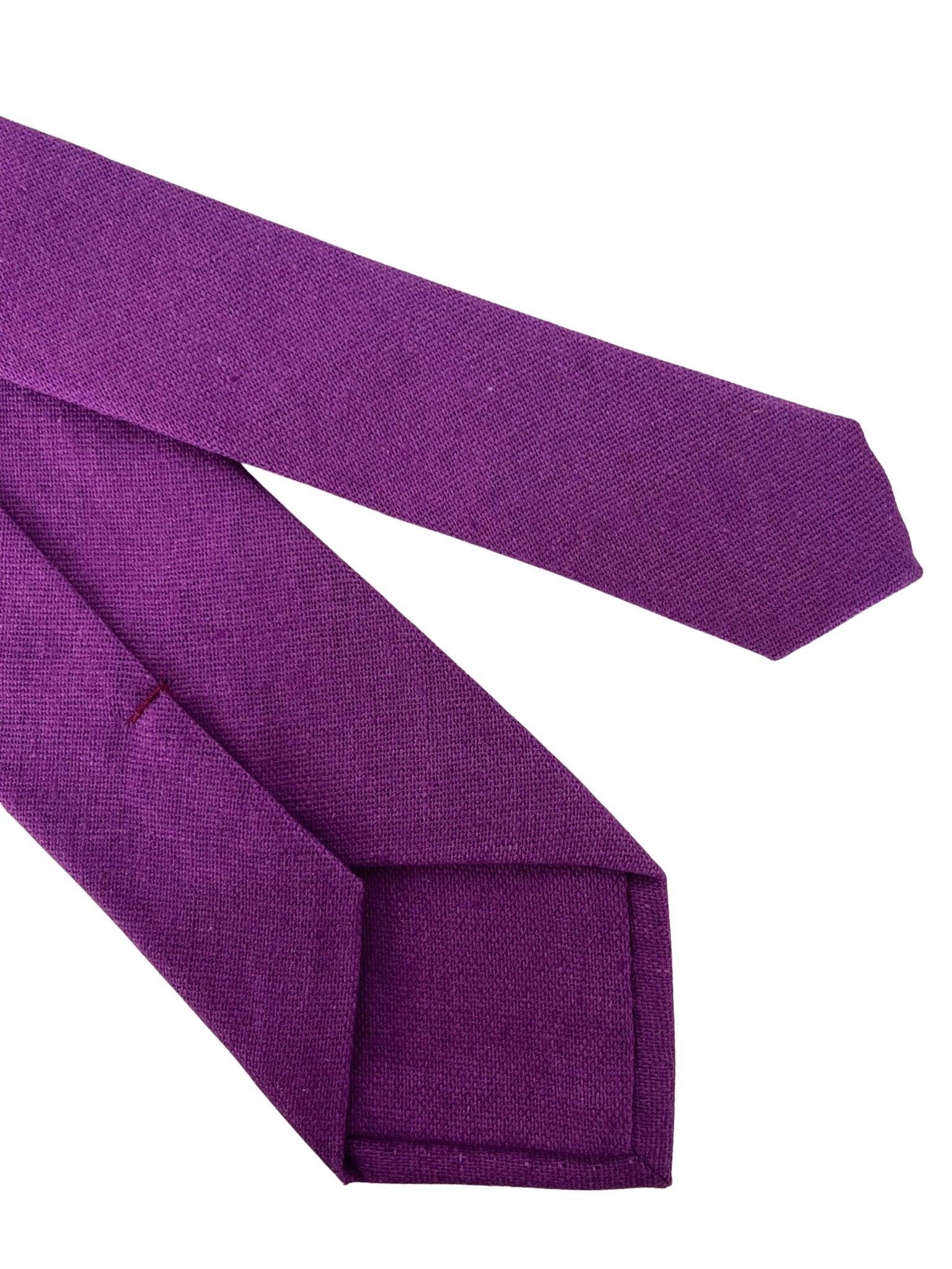 cadbury plum magenta indigo purple cotton tie - Image 4