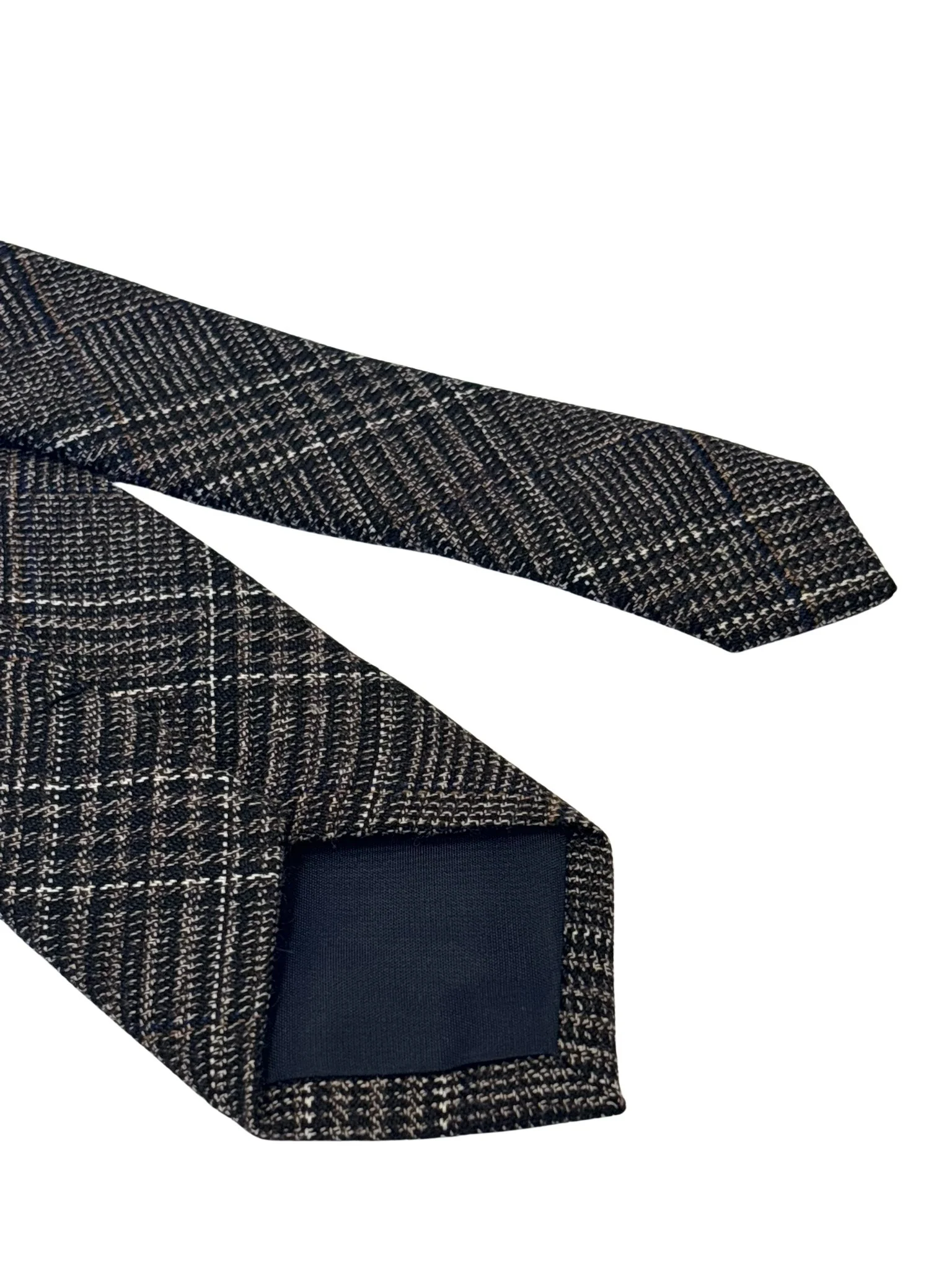 chestnut check tweed wool tie - Image 4