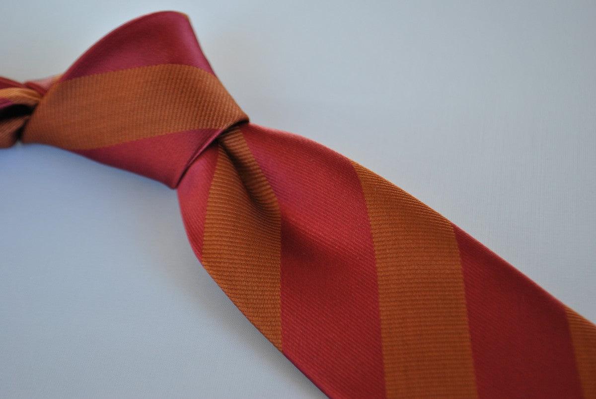 chocolate brown and maroon barber striped tie - Image 3