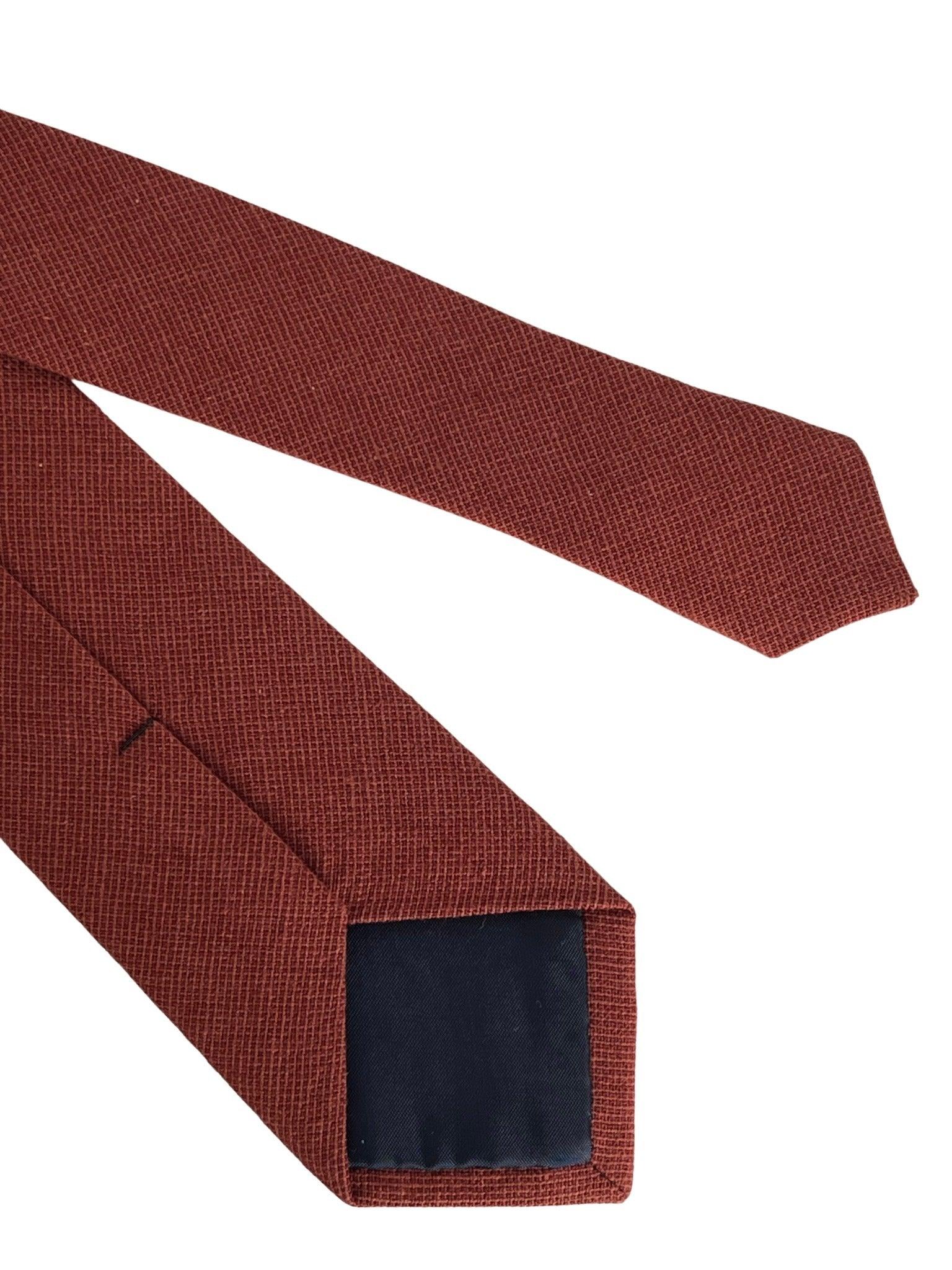 copper brick brown rusty cotton tie - Image 4