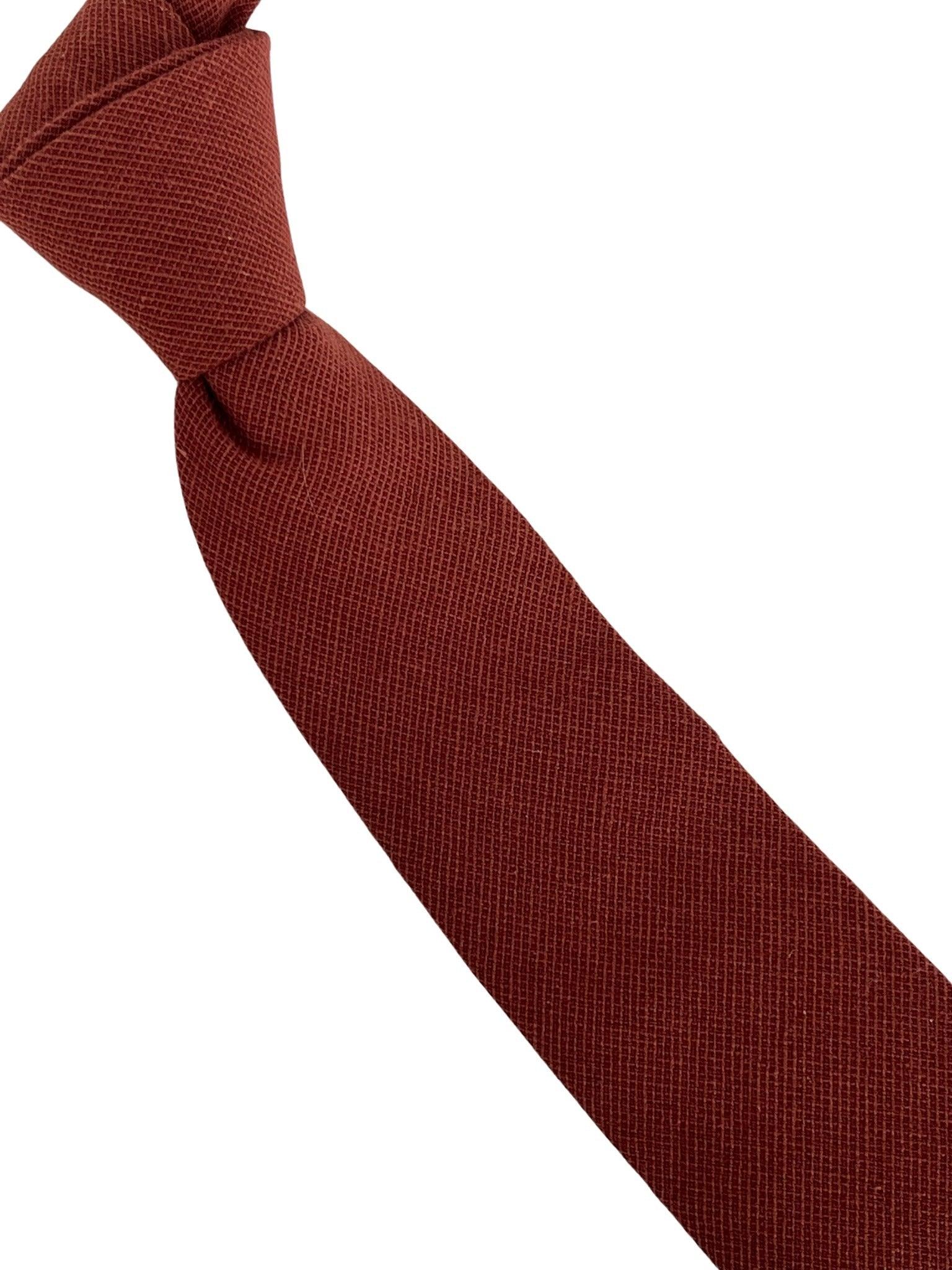 copper brick brown rusty cotton tie - Image 5