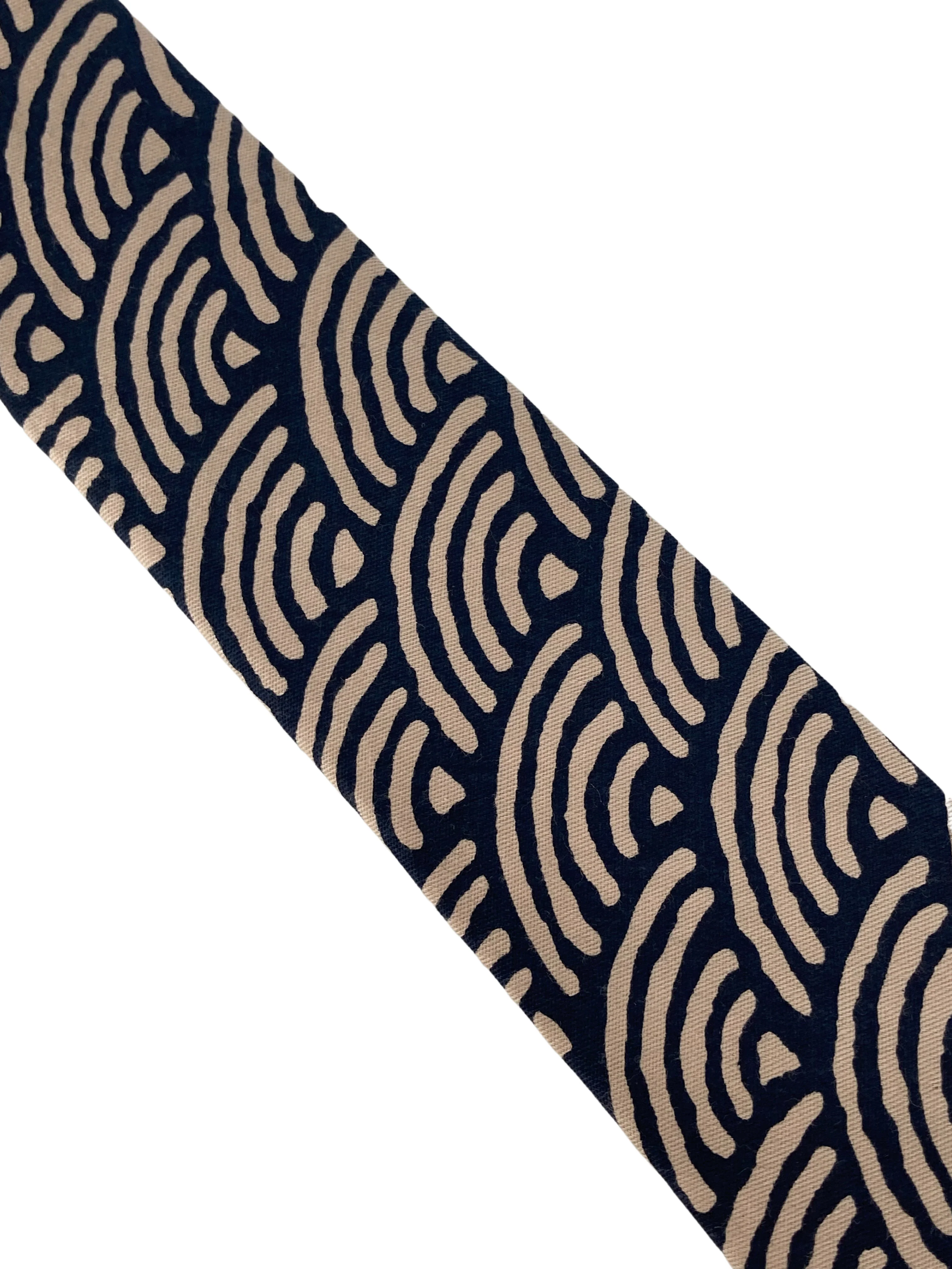 cream and navy rainbow design cotton tie - Image 2