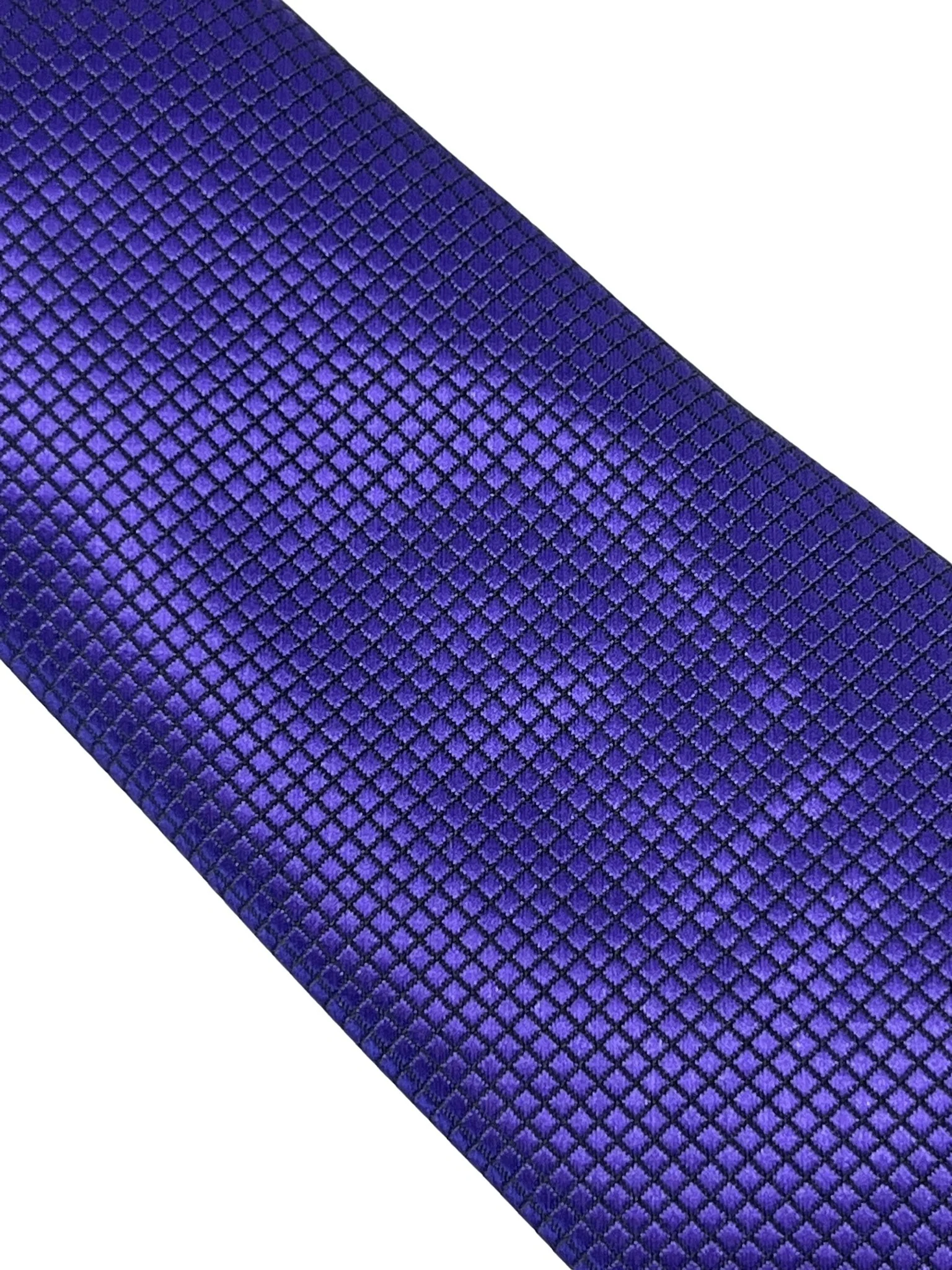 dark cadbury purple tie with subtle squared design - Image 3