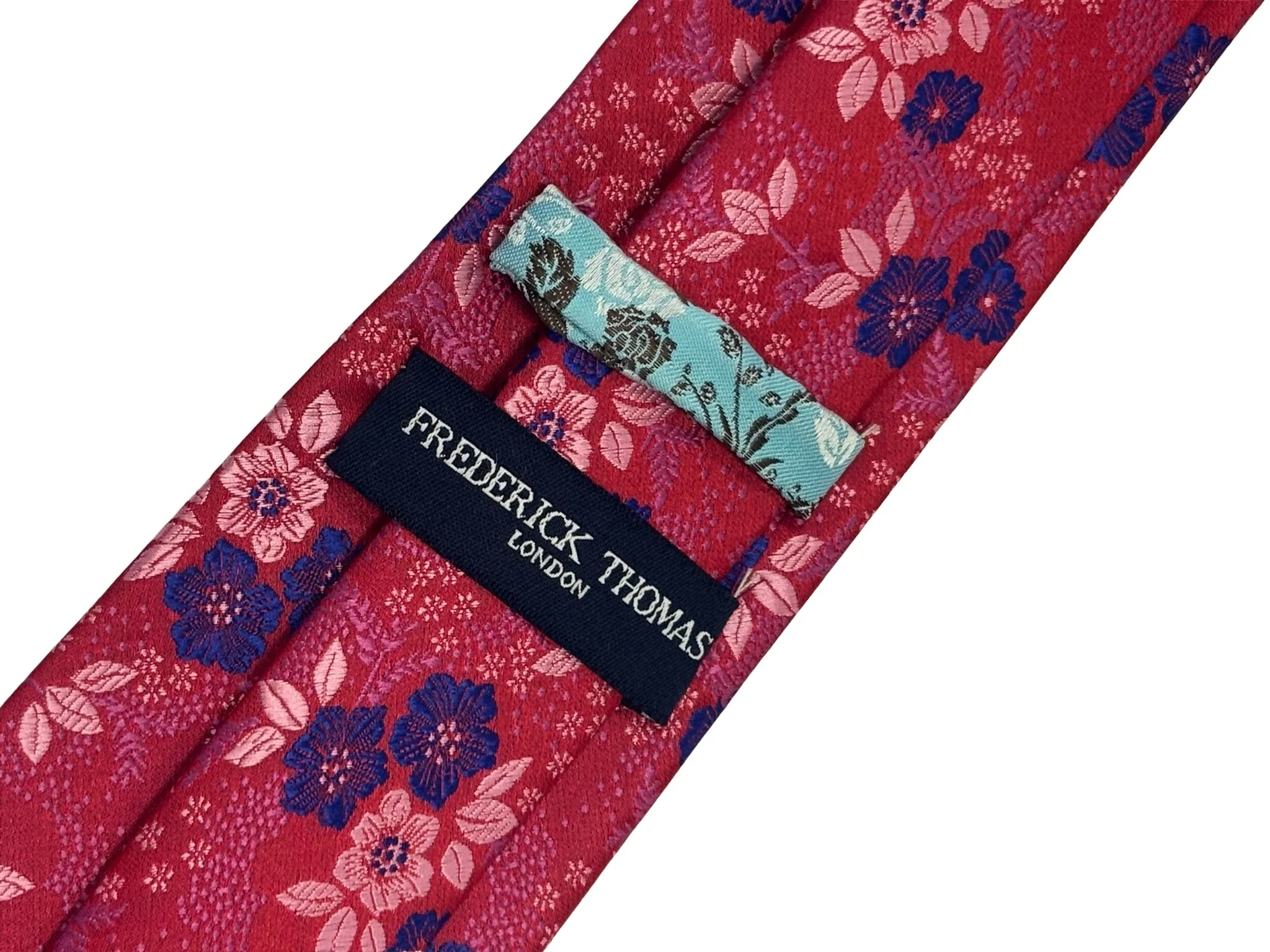 dark pink cerise tie with a floral design - Image 4