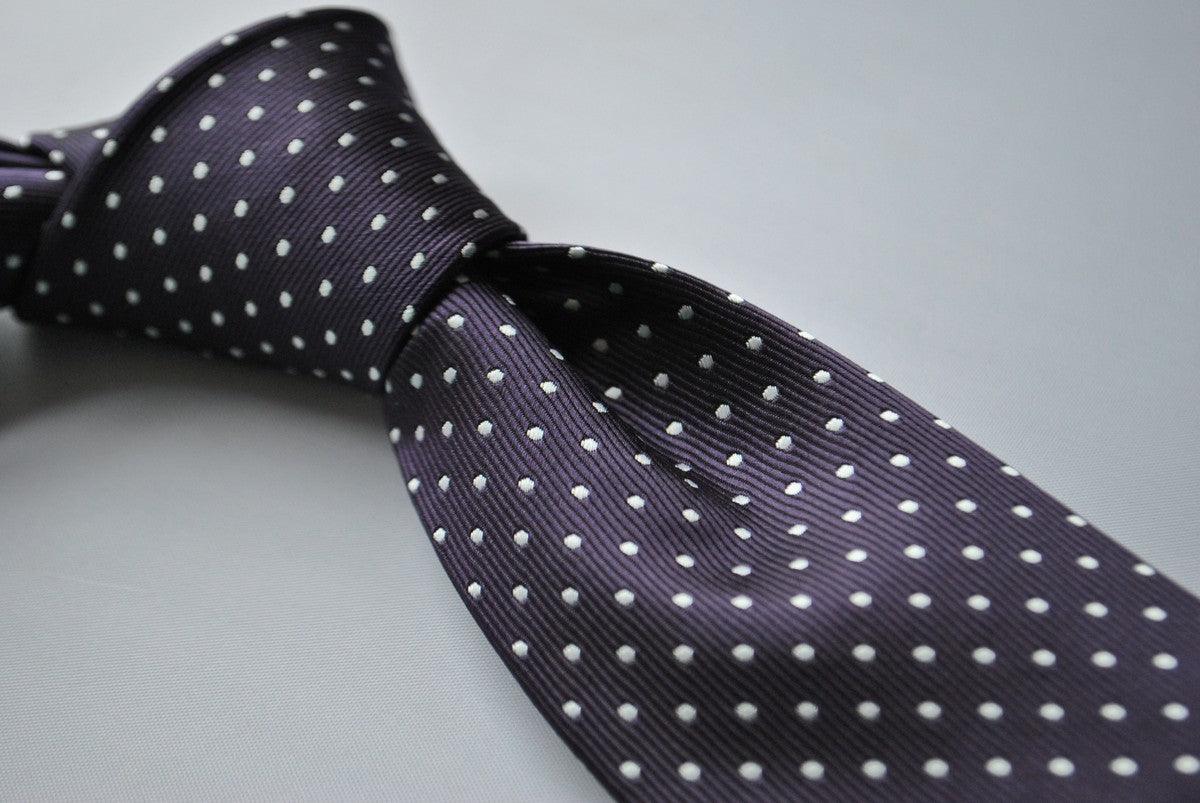 dark purple and white pin spot tie - Image 3