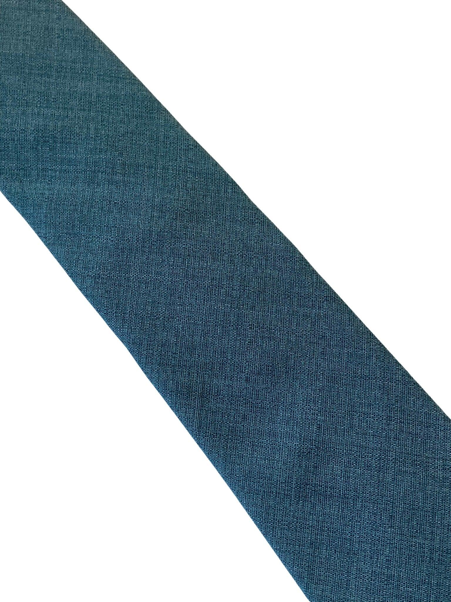 dark sea green turquoise 100% cotton mens tie - Image 2