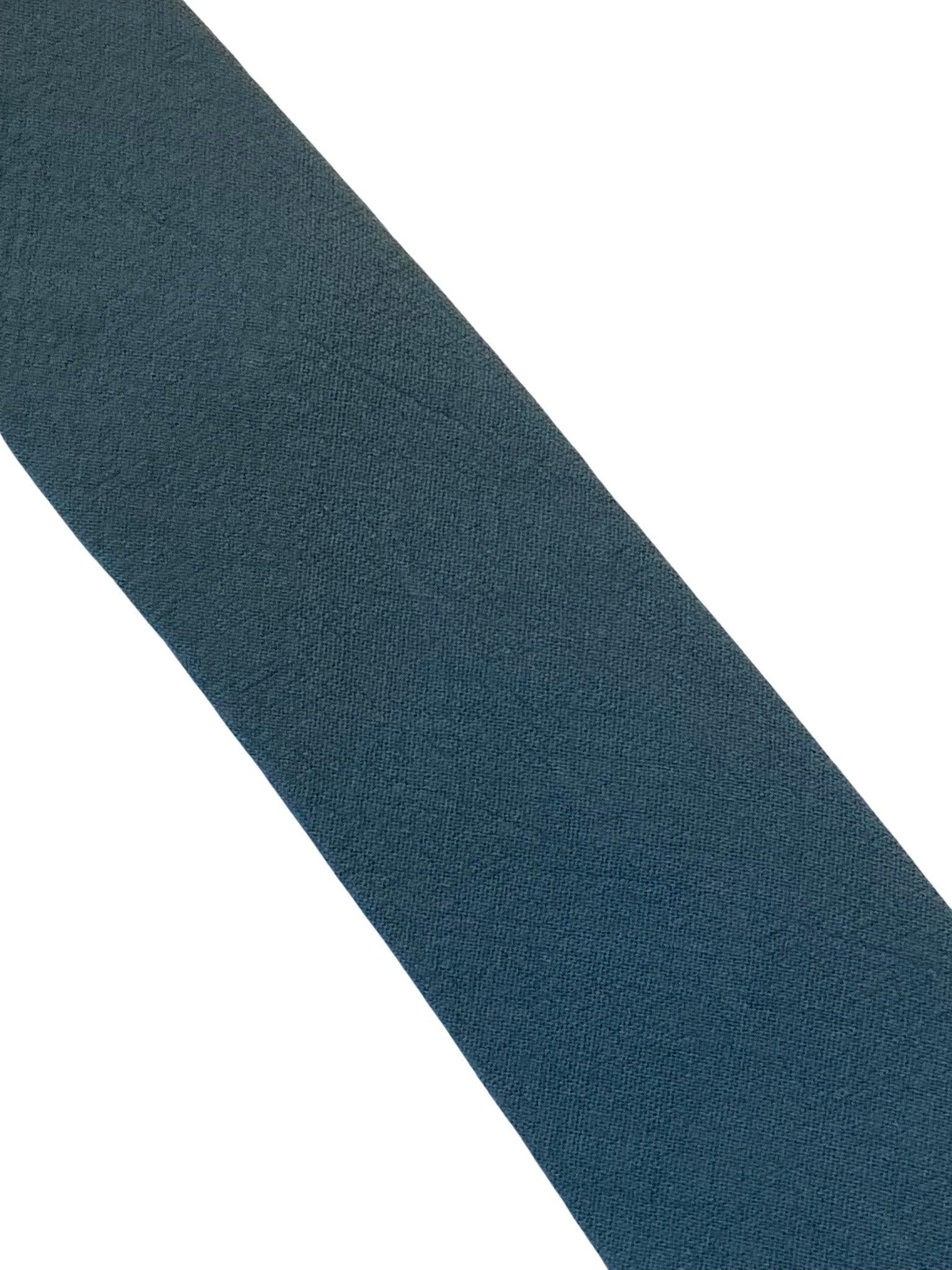 dark sea green turquoise 100% linen mens tie - Image 2