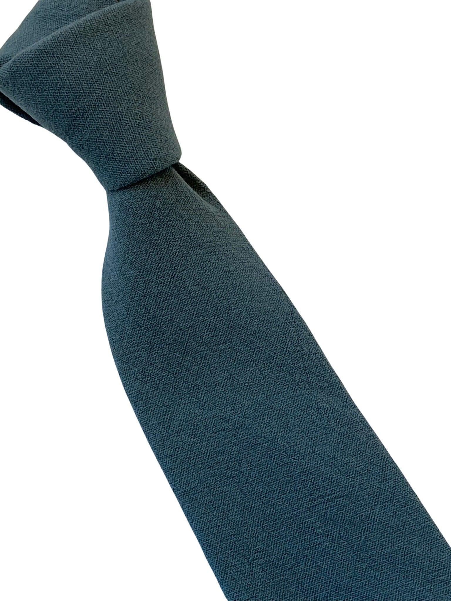 dark sea green turquoise 100% linen mens tie - Image 4