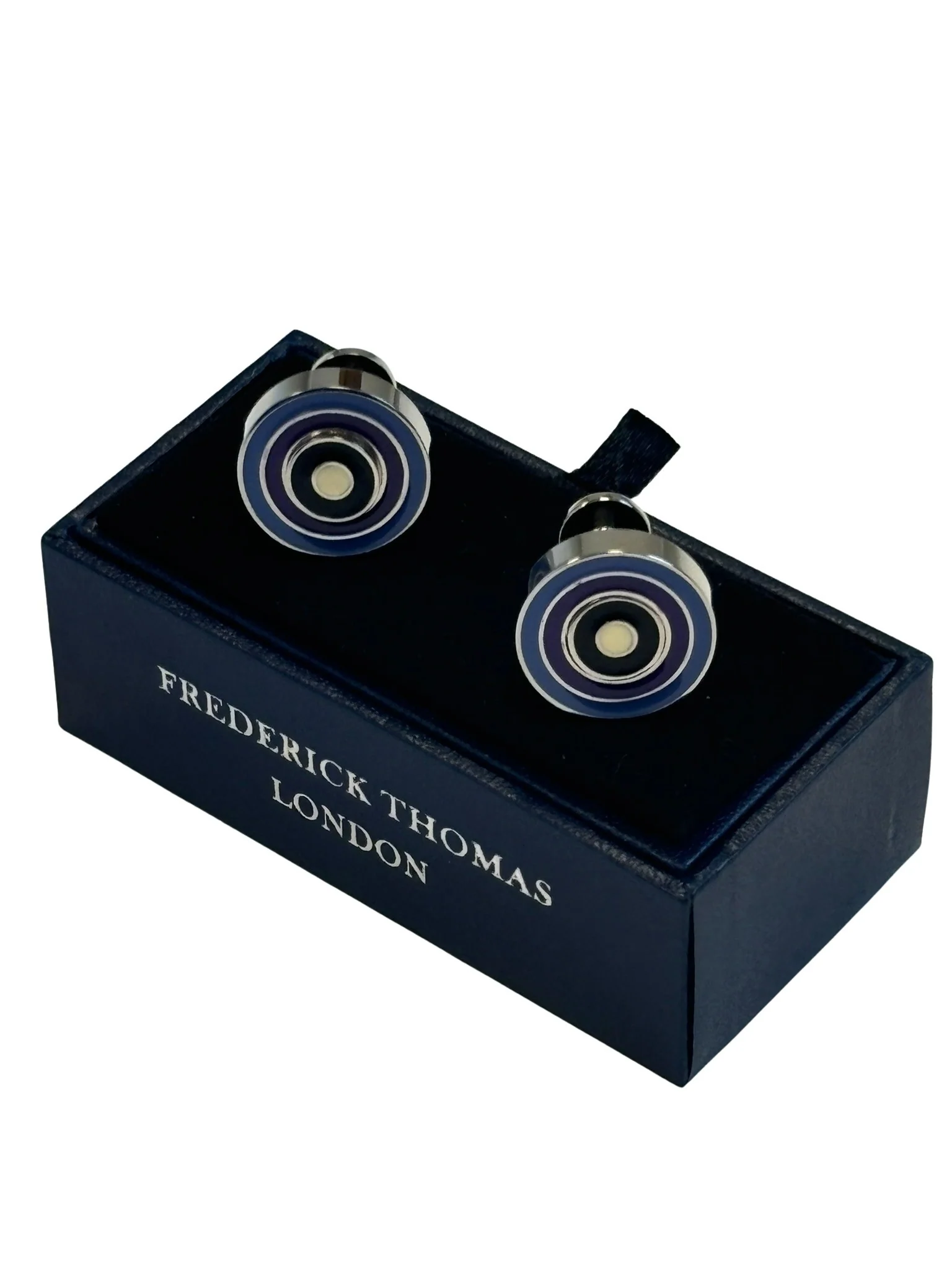 Quirky dual style multicolour circular target design cufflinks - Image 3