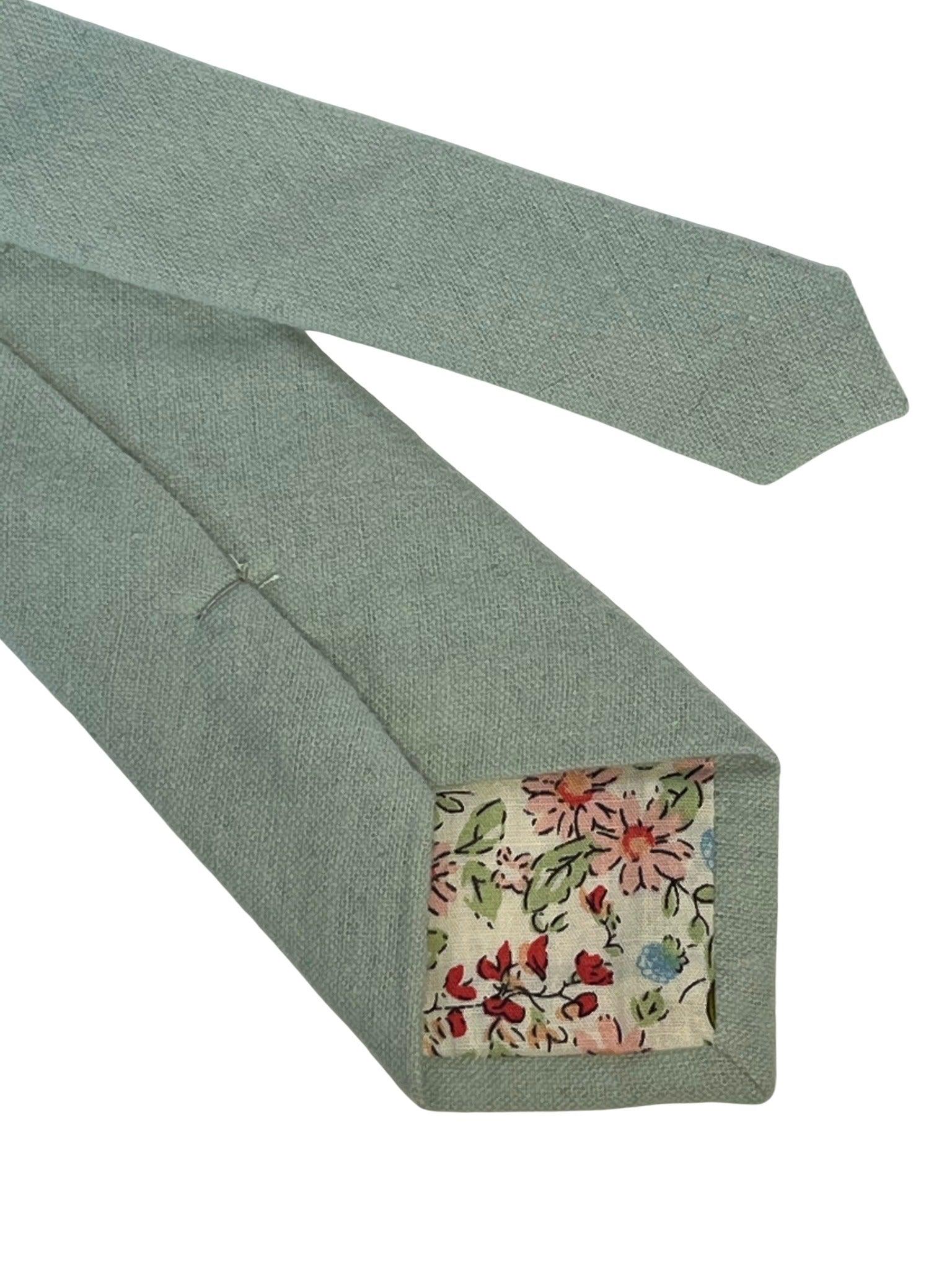 duck egg blue slim wool tie - Image 4