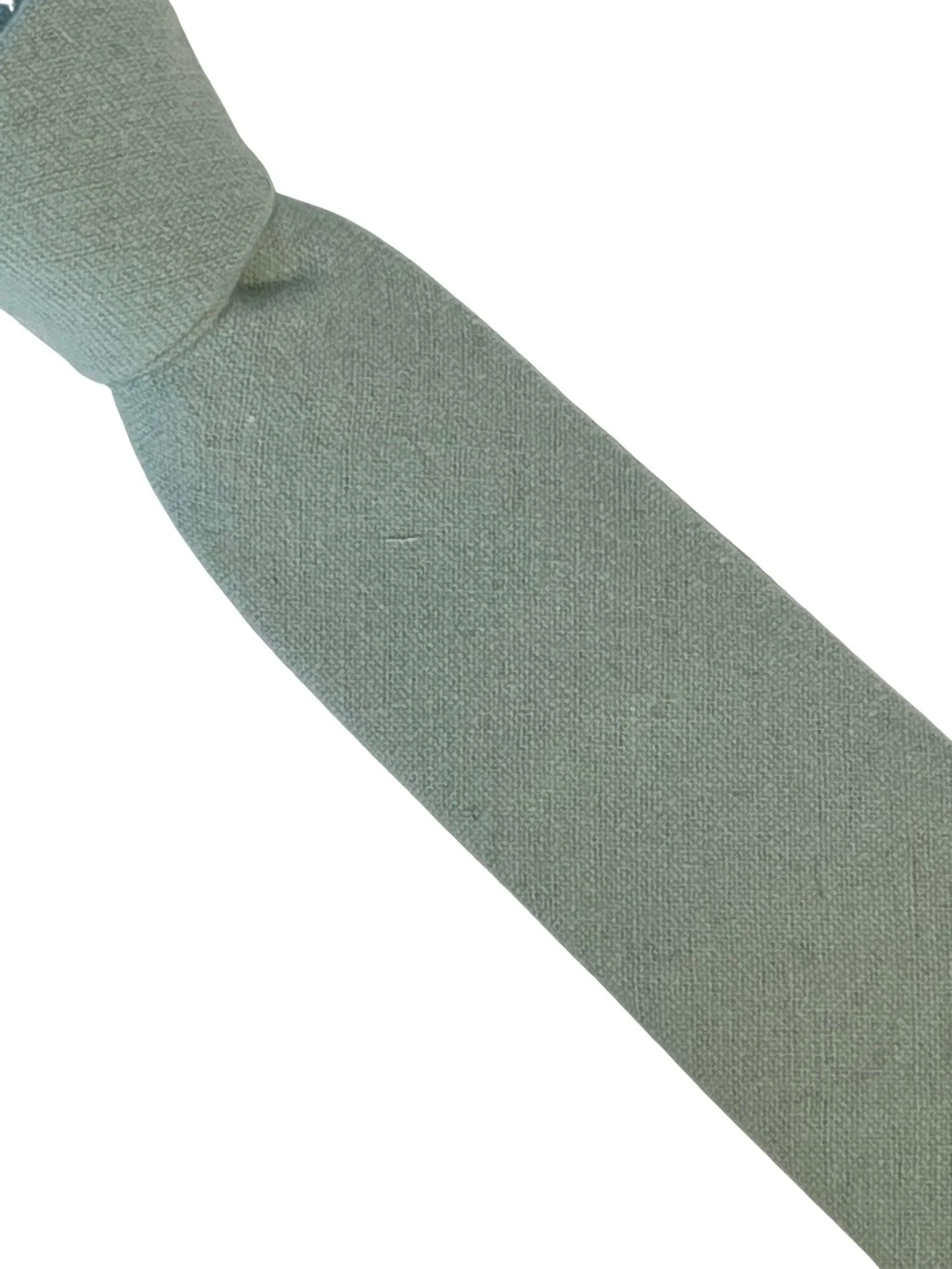 duck egg blue slim wool tie - Image 5