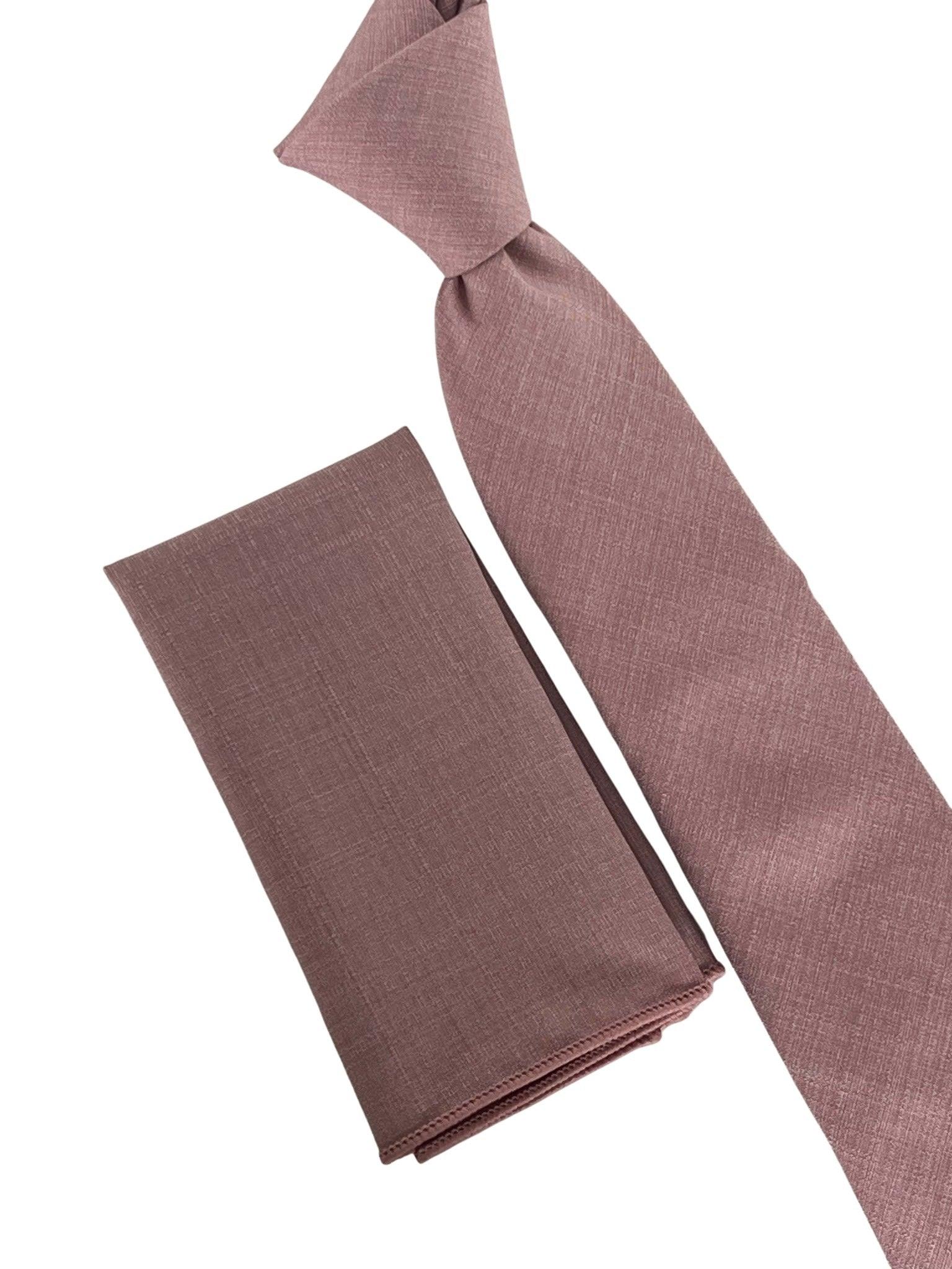 dusky dusty pink brick bamboo tie - Image 6
