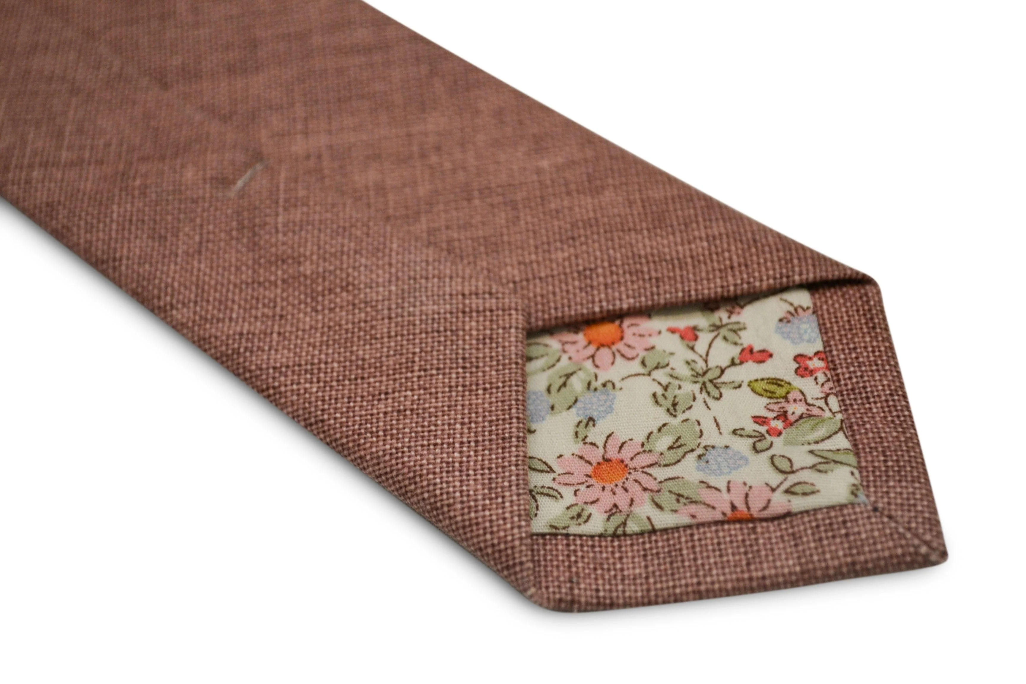 dusky pink brick linen tie - Image 2