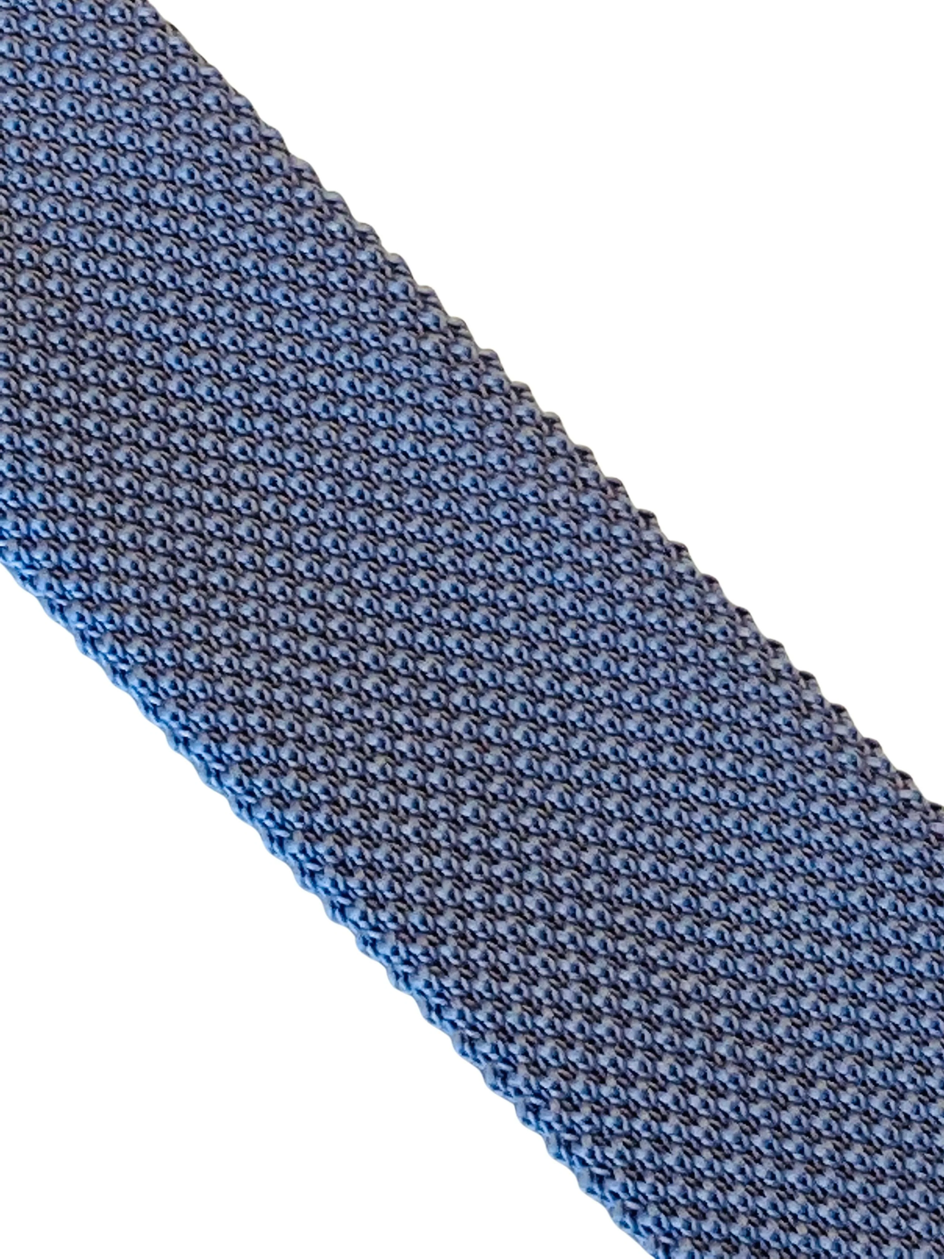 cornflower blue  knitted tie - Image 4