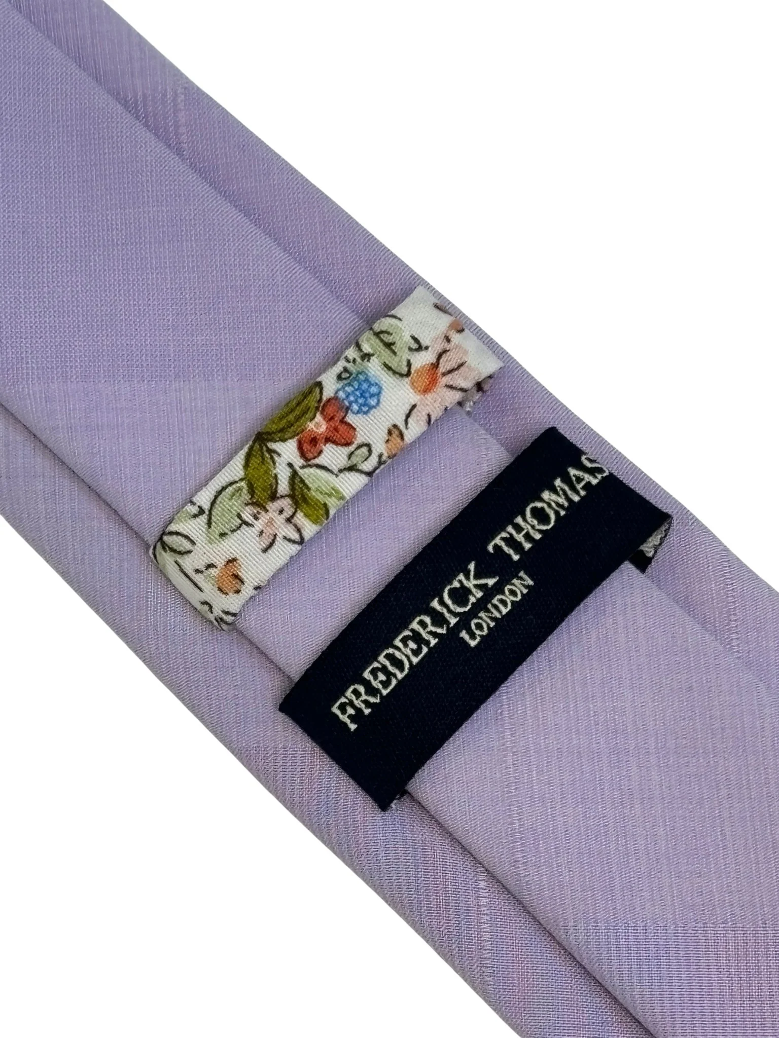 Extra long lilac lavender light pale purple cotton tie - Image 4