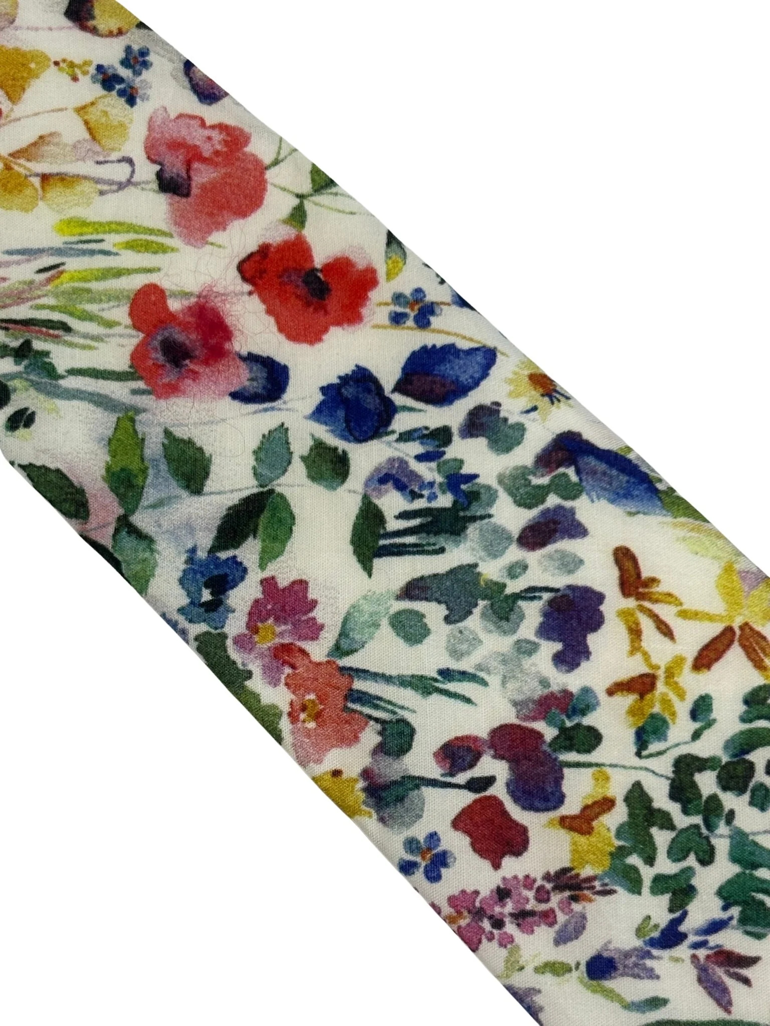 extra long watercolour floral wildflower cotton tie cotton in a liberty style design - Image 3
