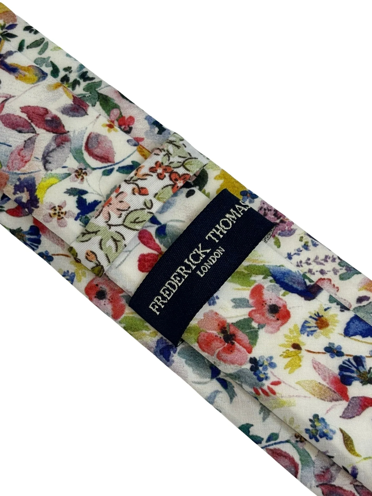 extra long watercolour floral wildflower cotton tie cotton in a liberty style design - Image 4
