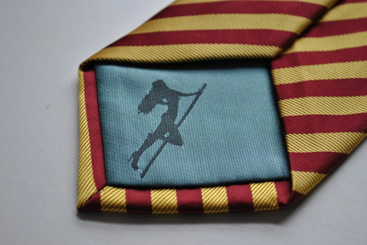 maroon and gold striped tie - Image 3