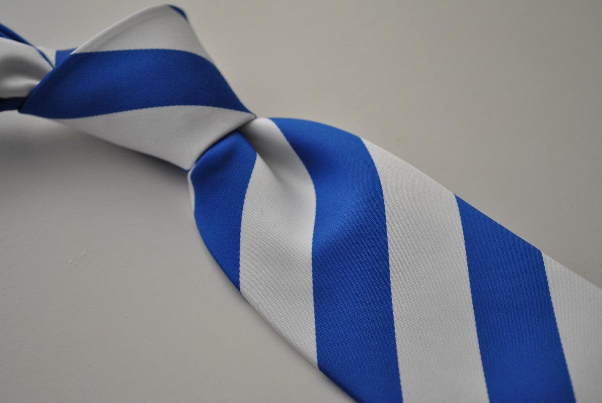 blue and white barber striped tie - Image 2