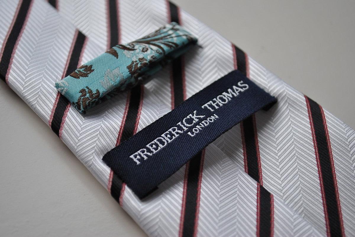 white tie with black club stripes - Image 3