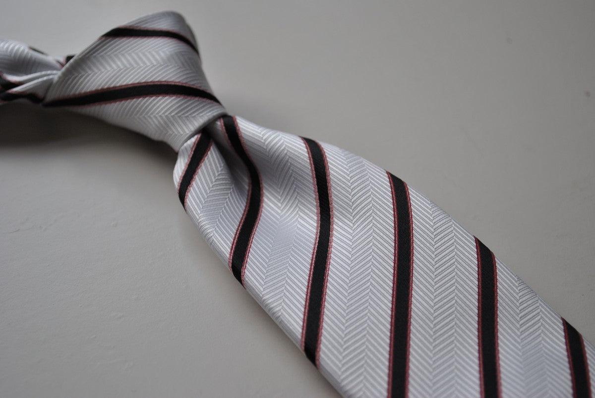 white tie with black club stripes - Image 4
