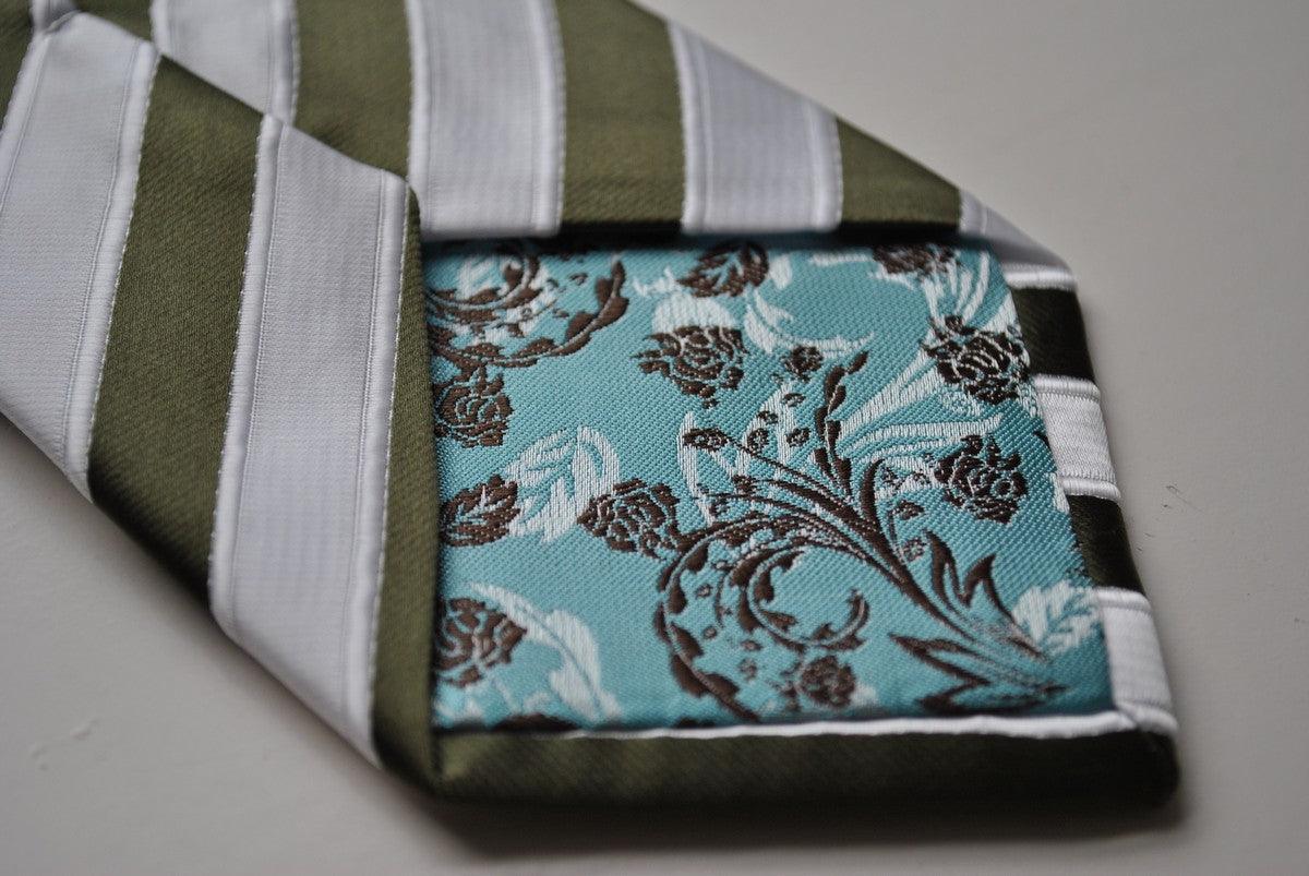 green and white striped tie - Image 3