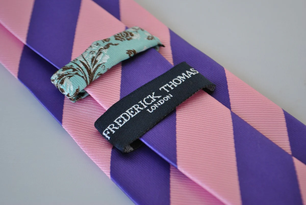 pink and purple barber striped tie - Image 2