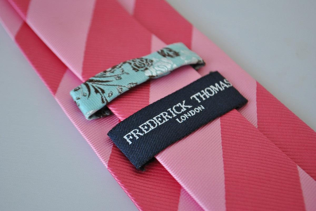 two tone pink barber striped tie - Image 4