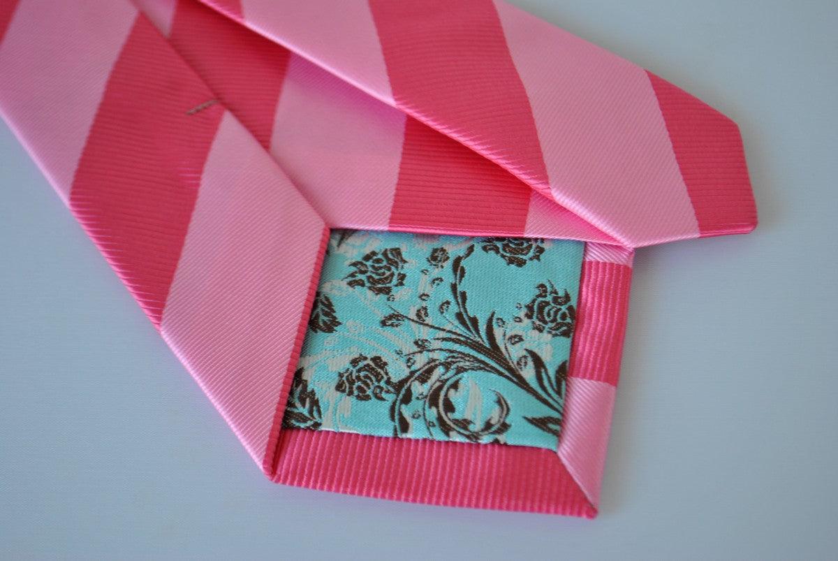 two tone pink barber striped tie - Image 5
